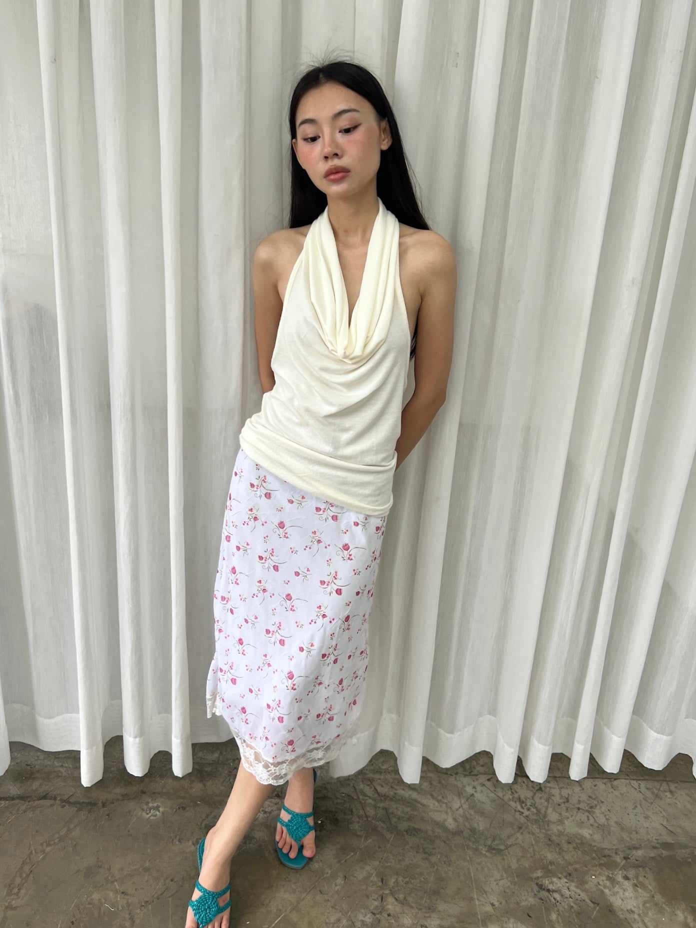 Rosebud lace skirt