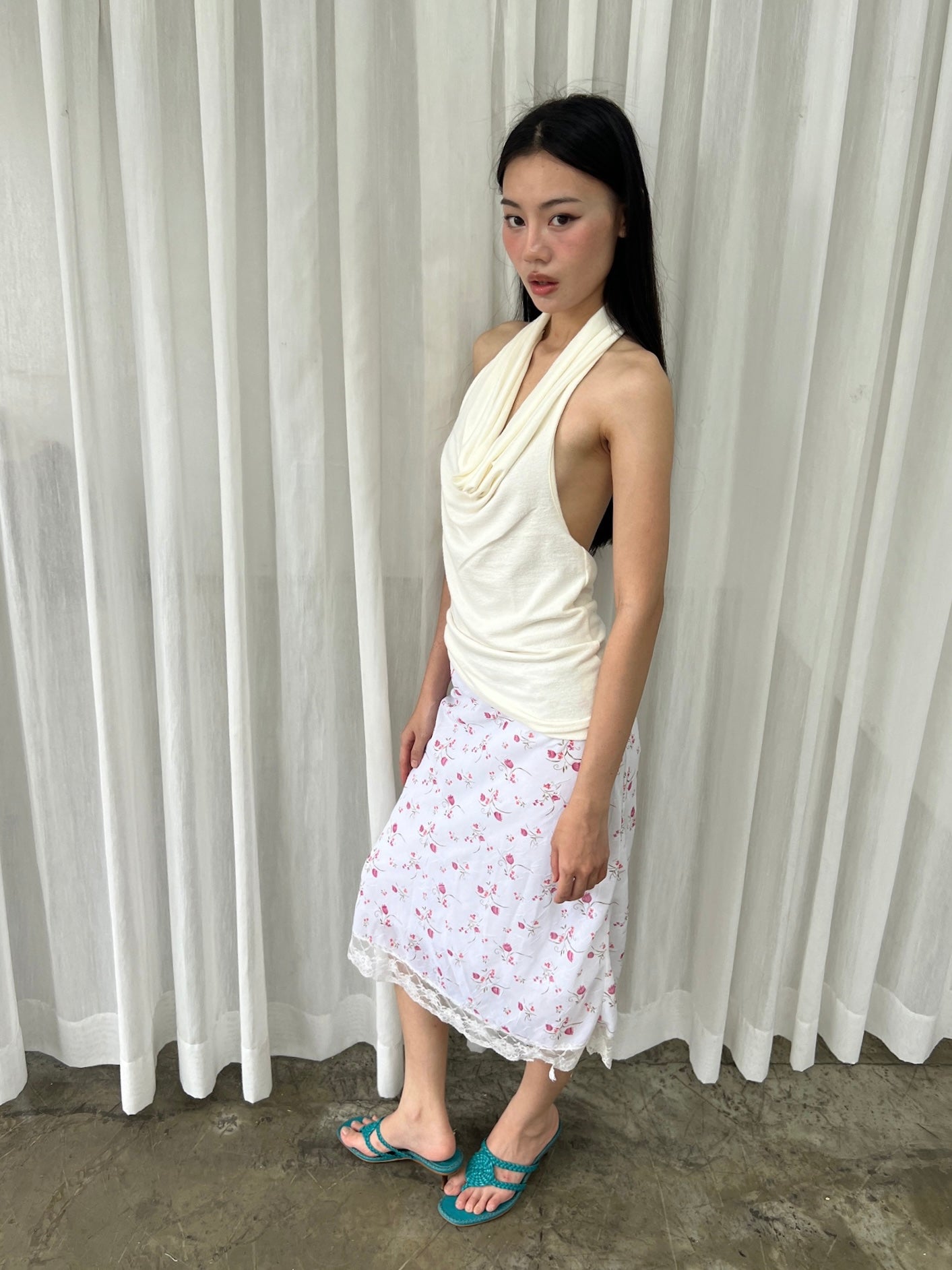 Rosebud lace skirt