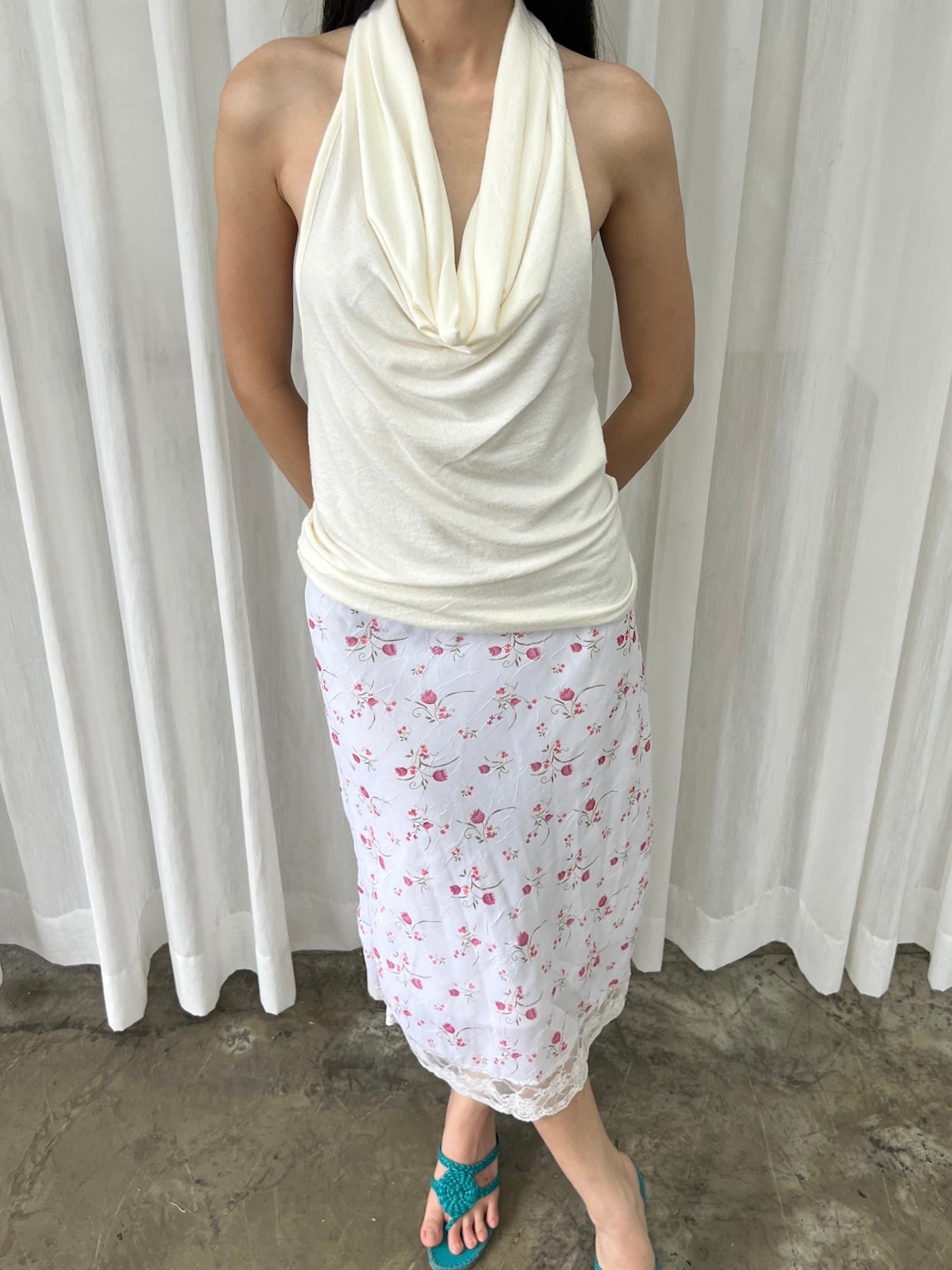 Rosebud lace skirt