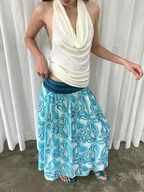 Blue paisley skirt