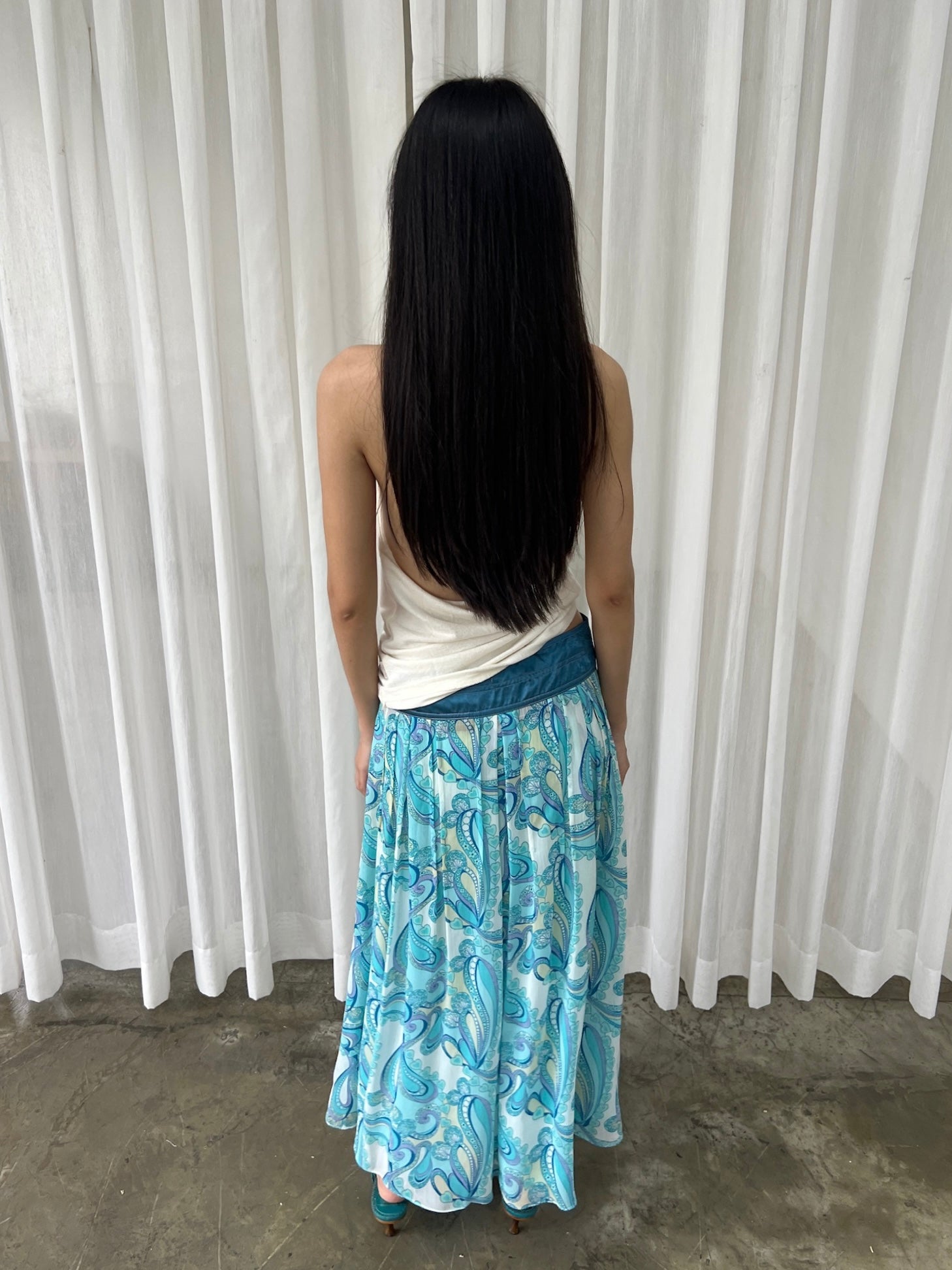 Blue paisley skirt