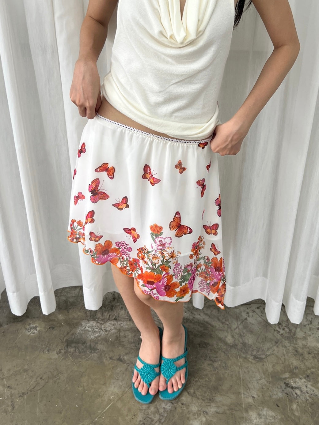 Butterfly midi skirt
