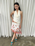 Butterfly midi skirt