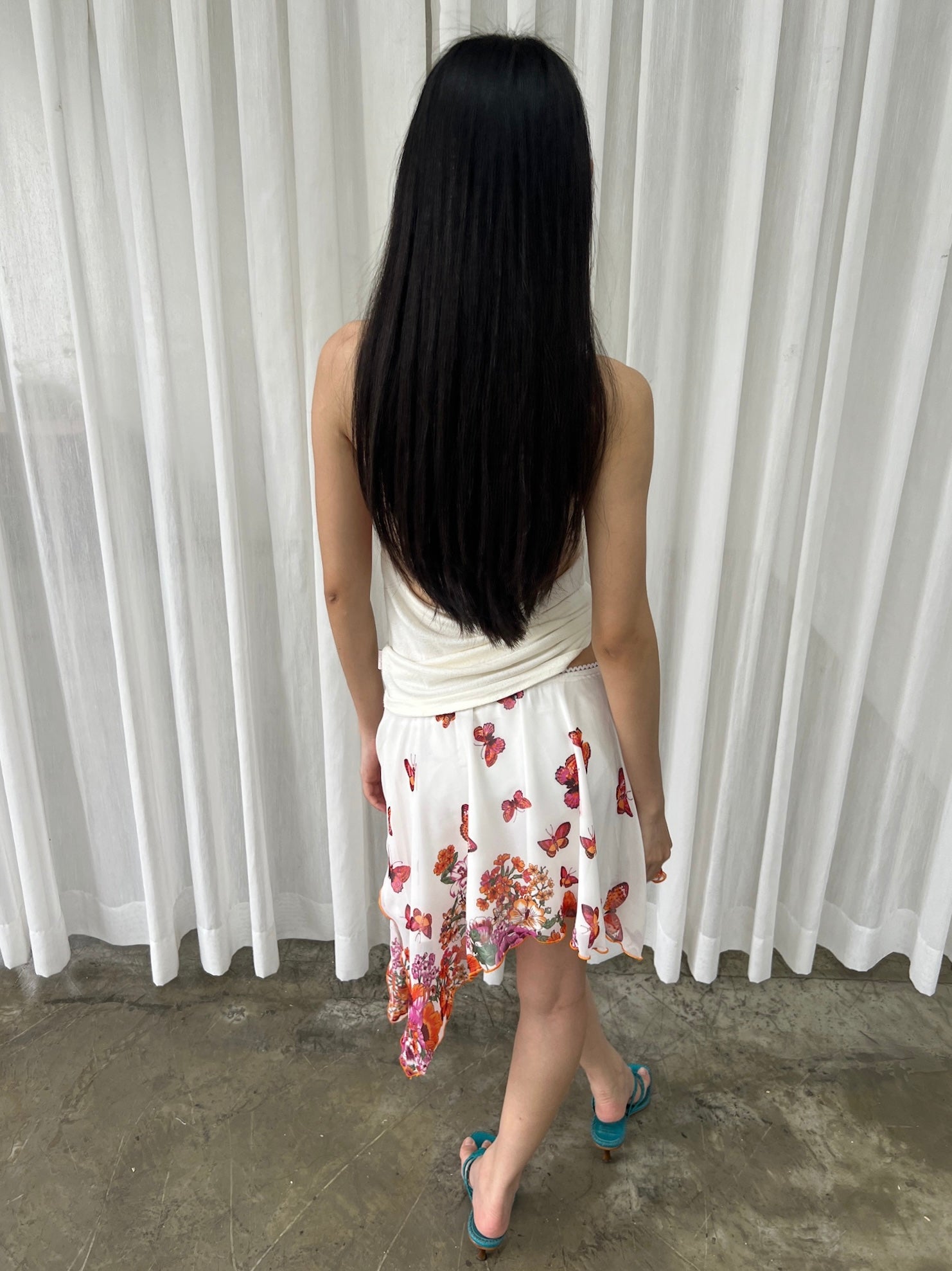 Butterfly midi skirt