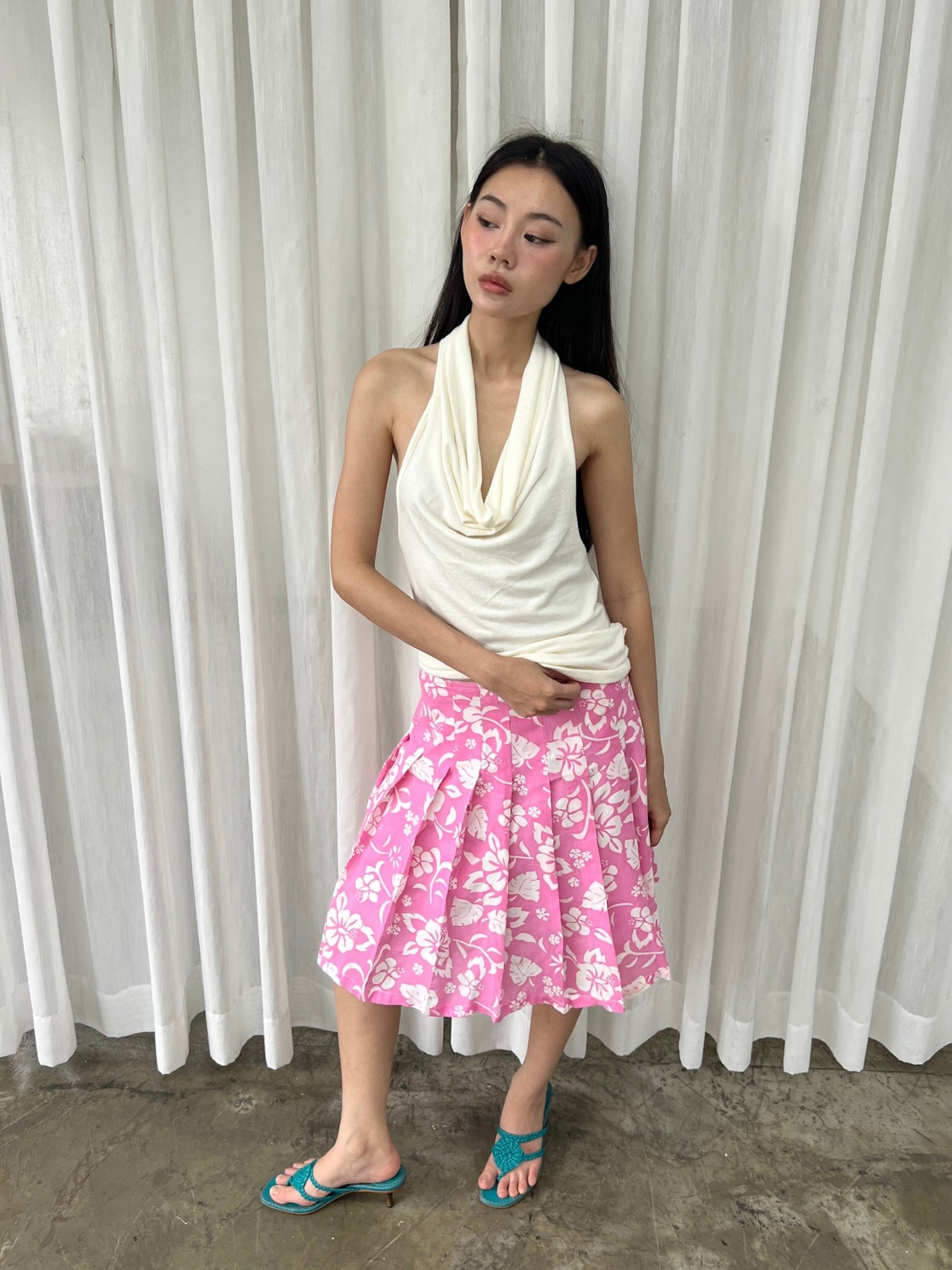 Hibiscus midi skirt