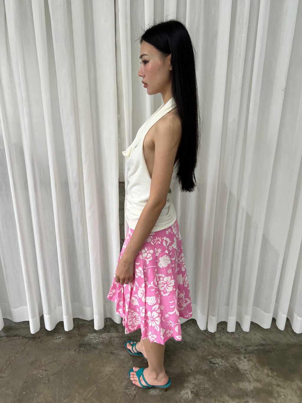 Hibiscus midi skirt