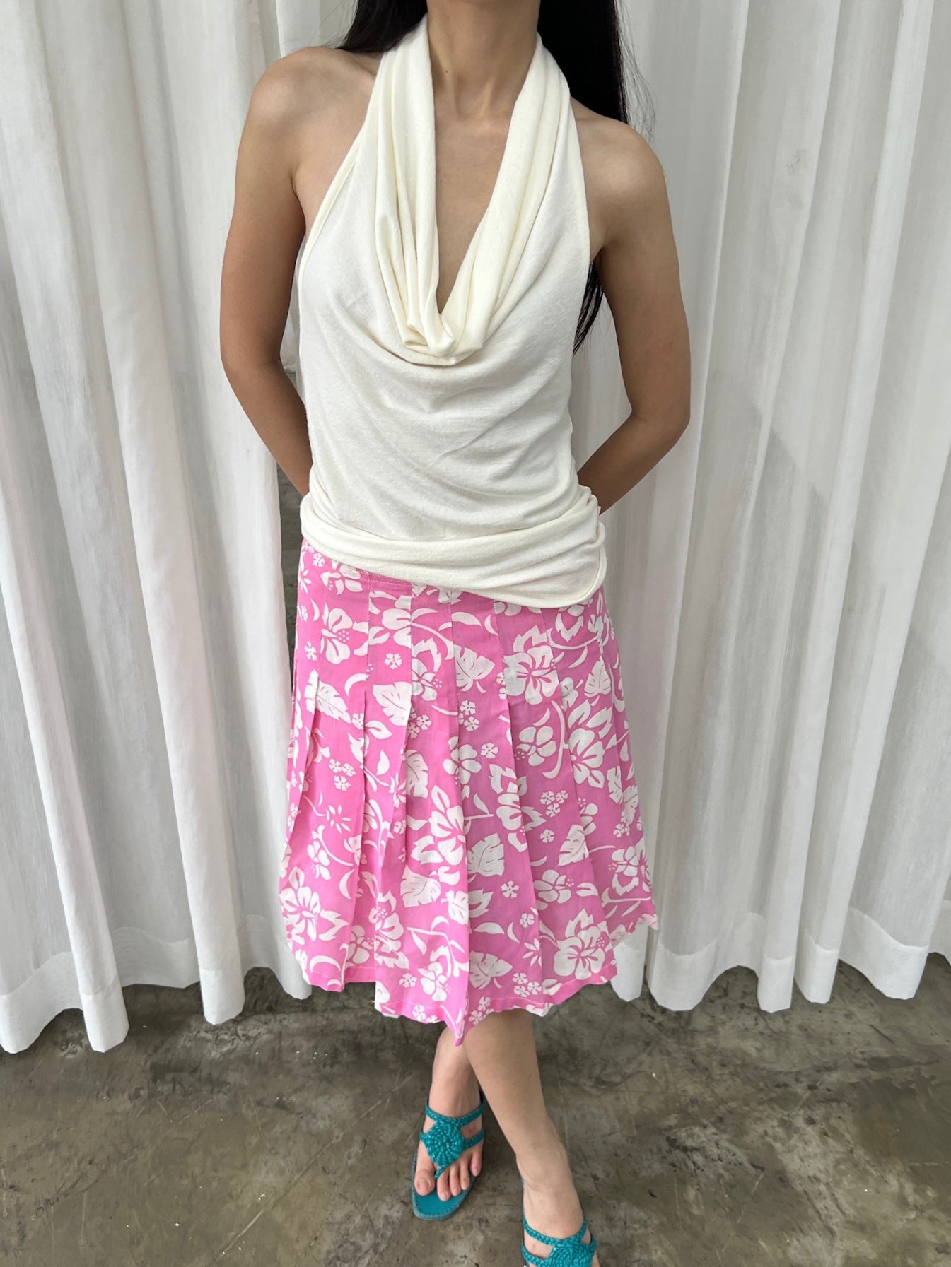 Hibiscus midi skirt