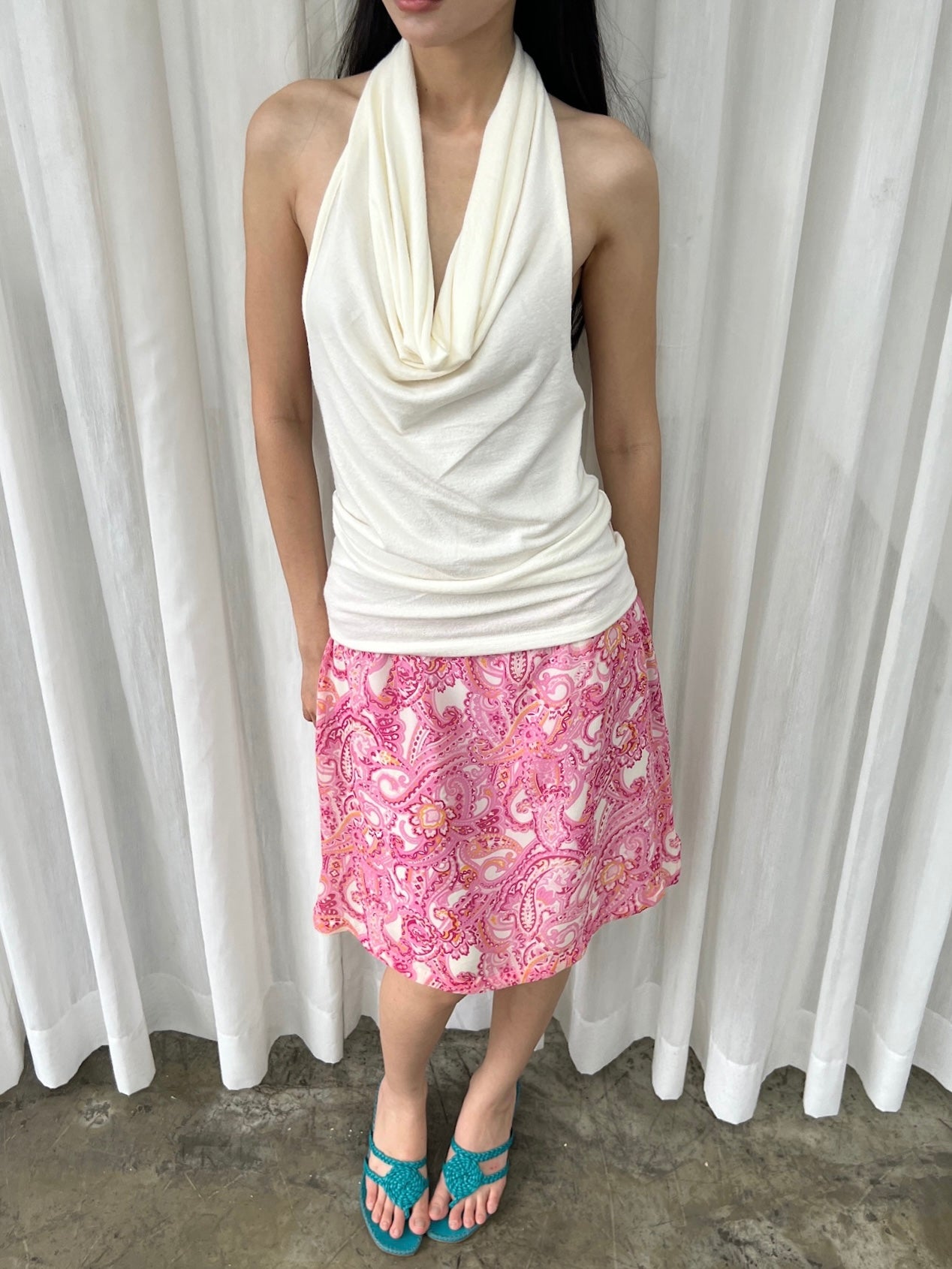 Island print skirt