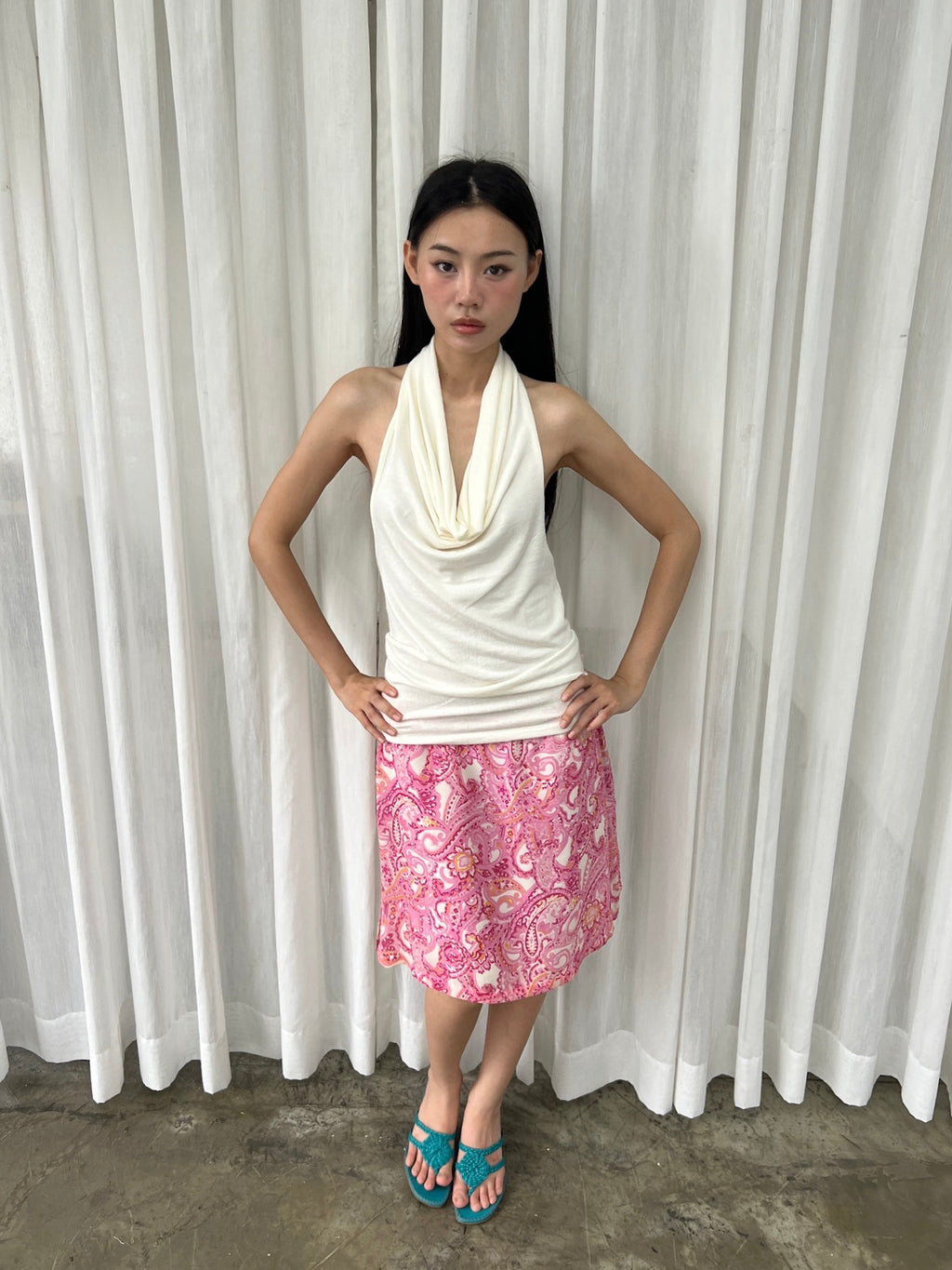 Island print skirt