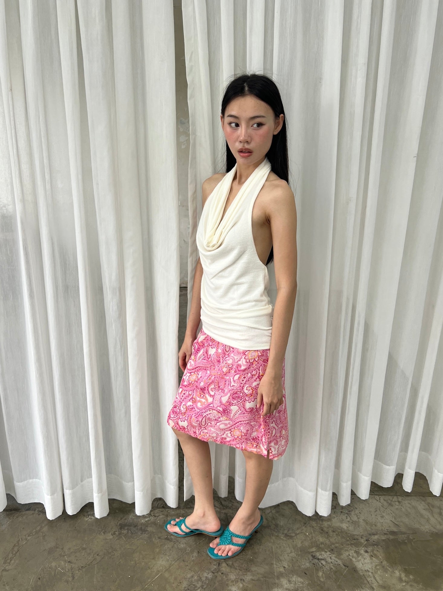Island print skirt