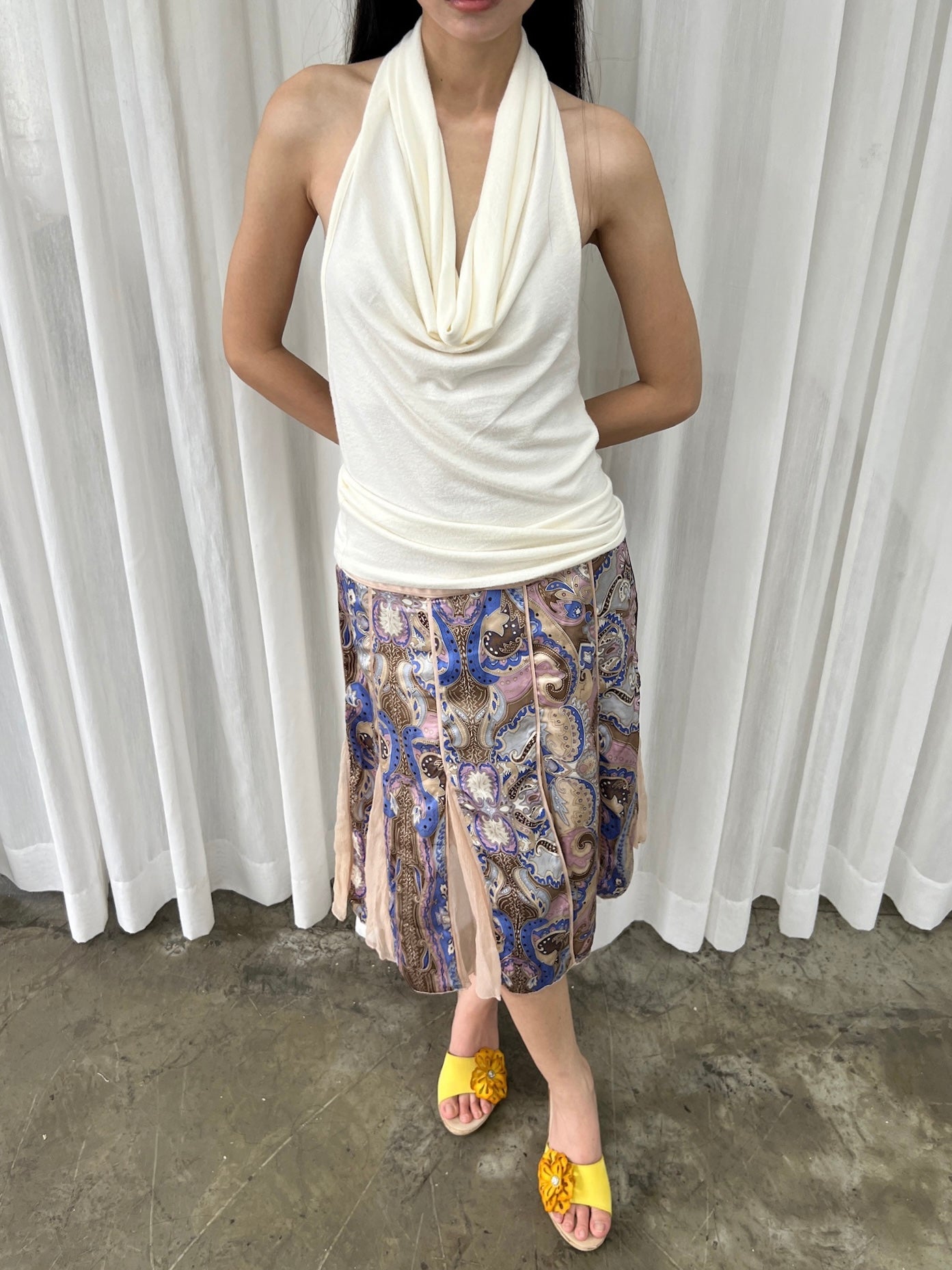 Panel midi skirt