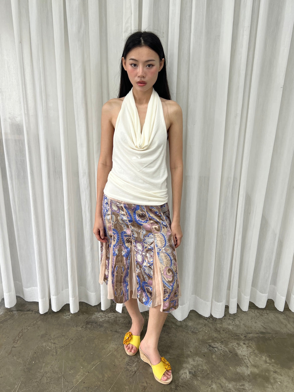 Panel midi skirt