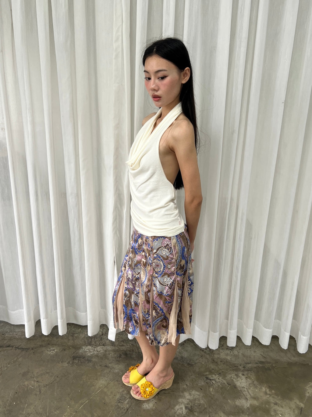 Panel midi skirt