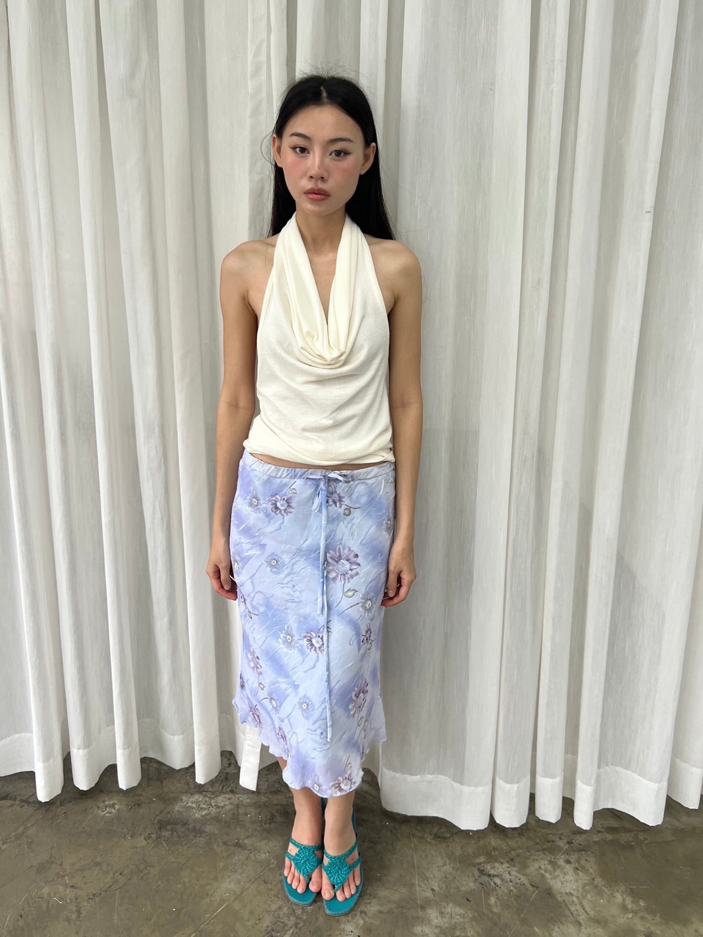 Lavender floral skirt