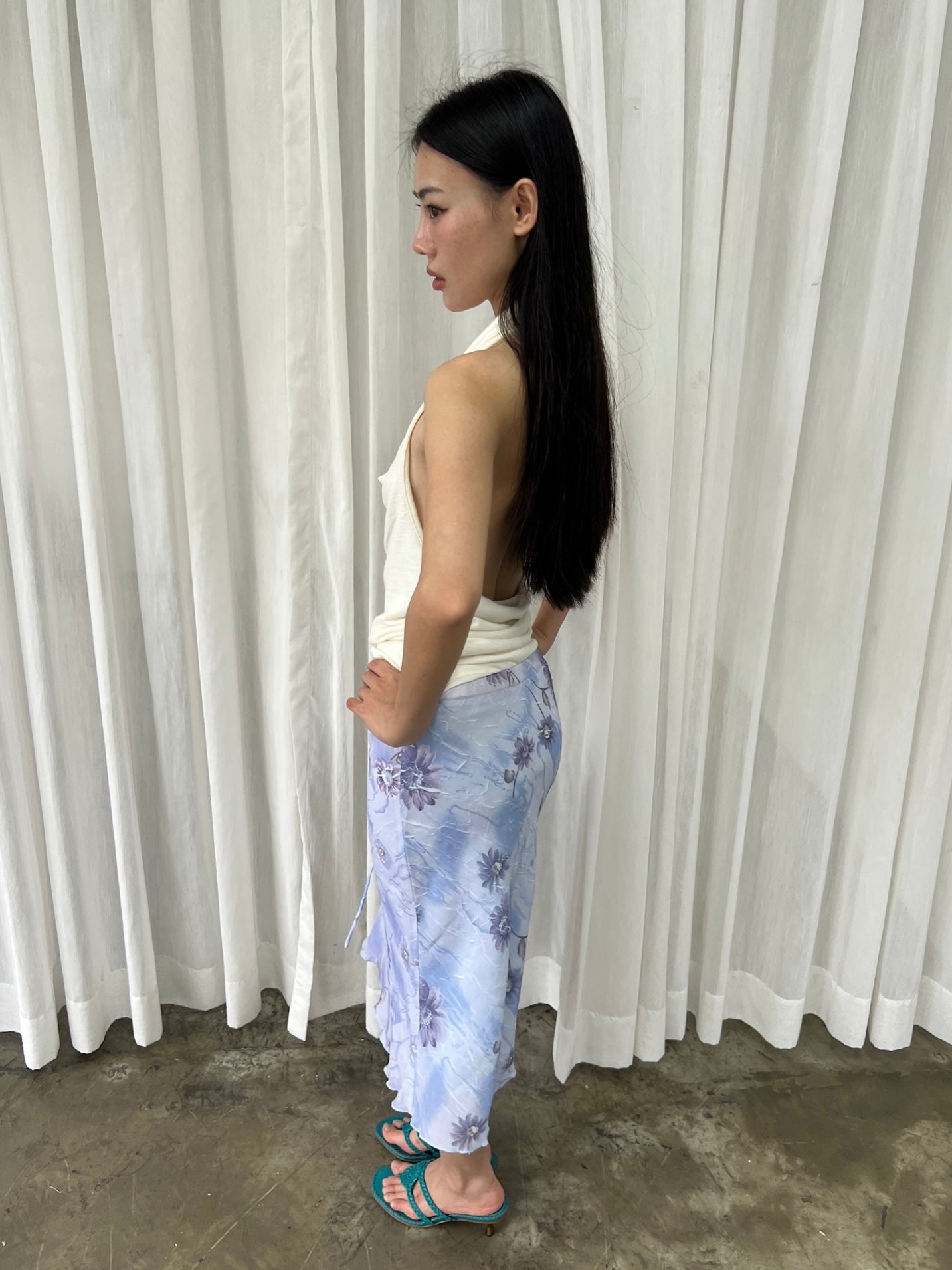 Lavender floral skirt