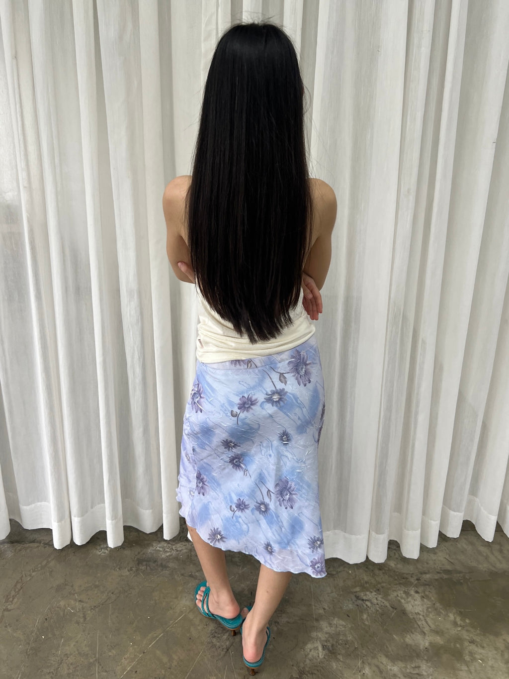 Lavender floral skirt