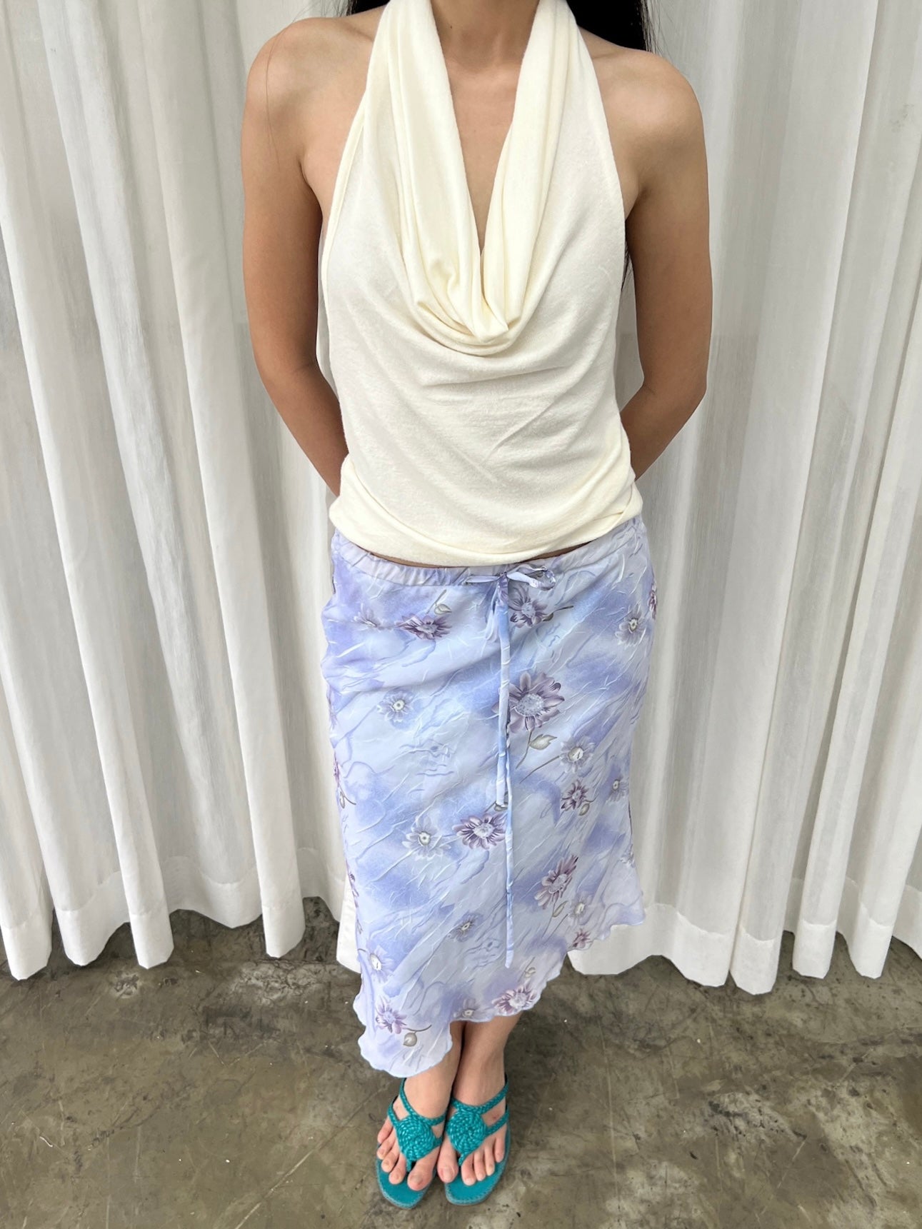Lavender floral skirt