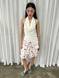 Polka dot tiered skirt