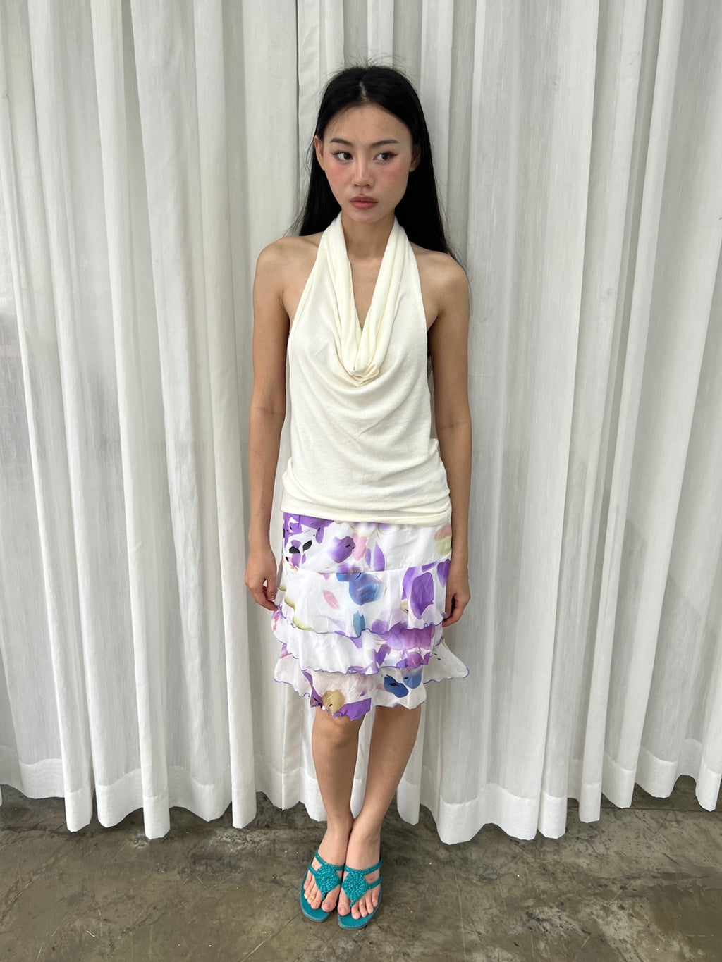 Layered floral skirt