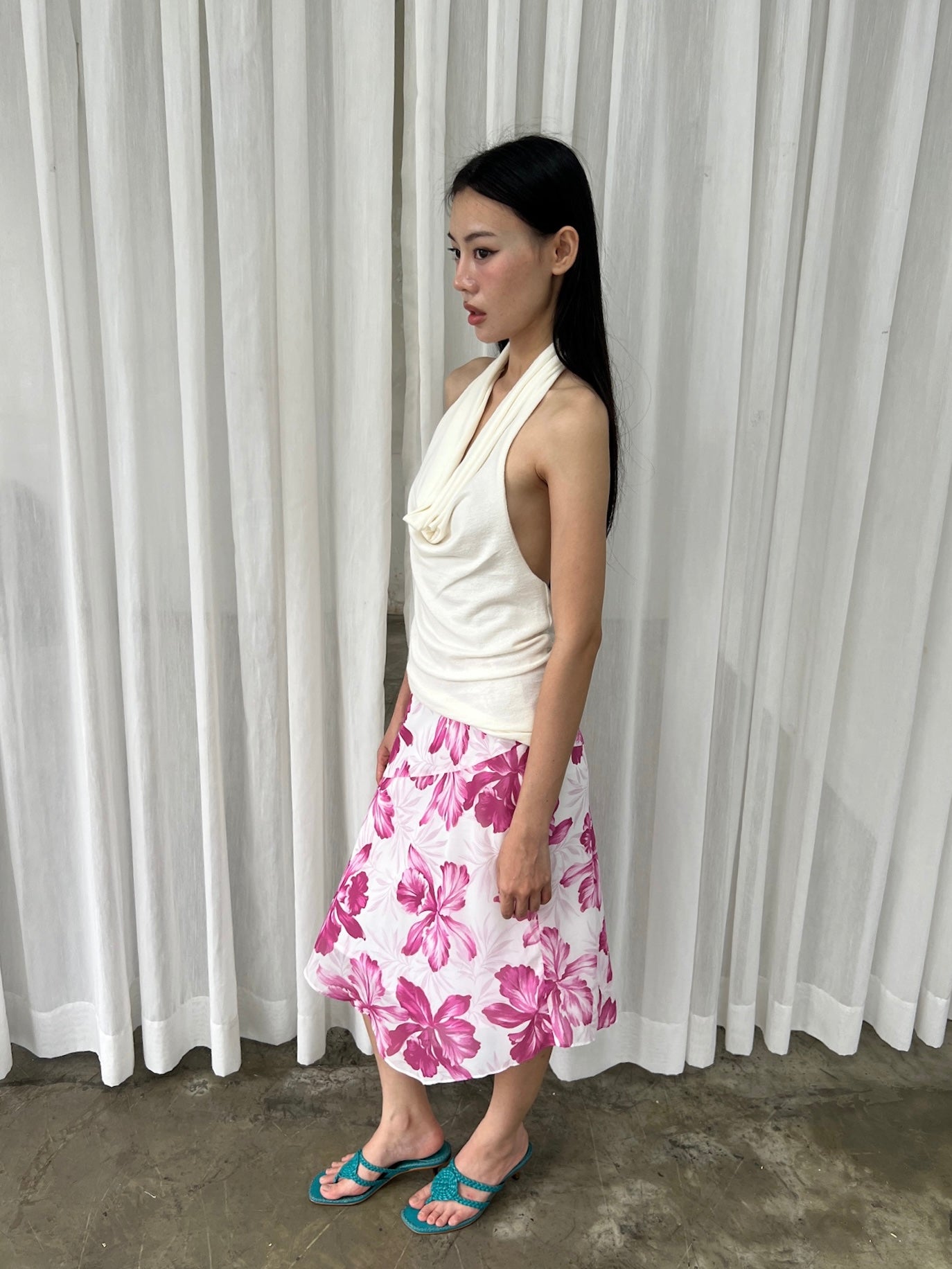 Tropical floral skirt