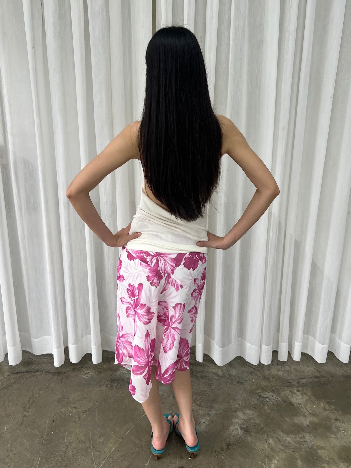 Tropical floral skirt