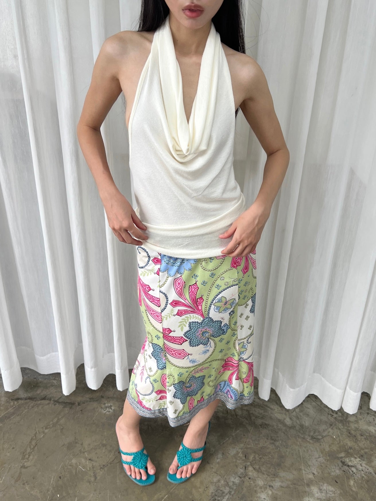 Ornate print skirt
