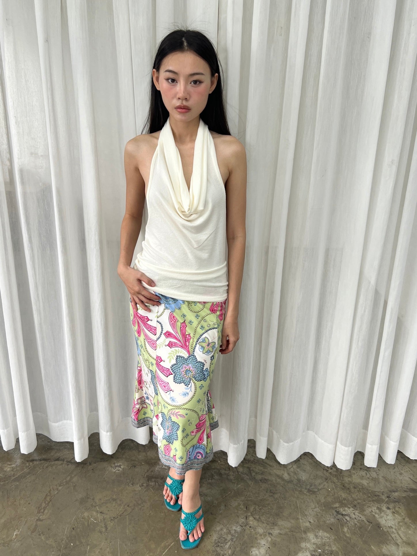 Ornate print skirt