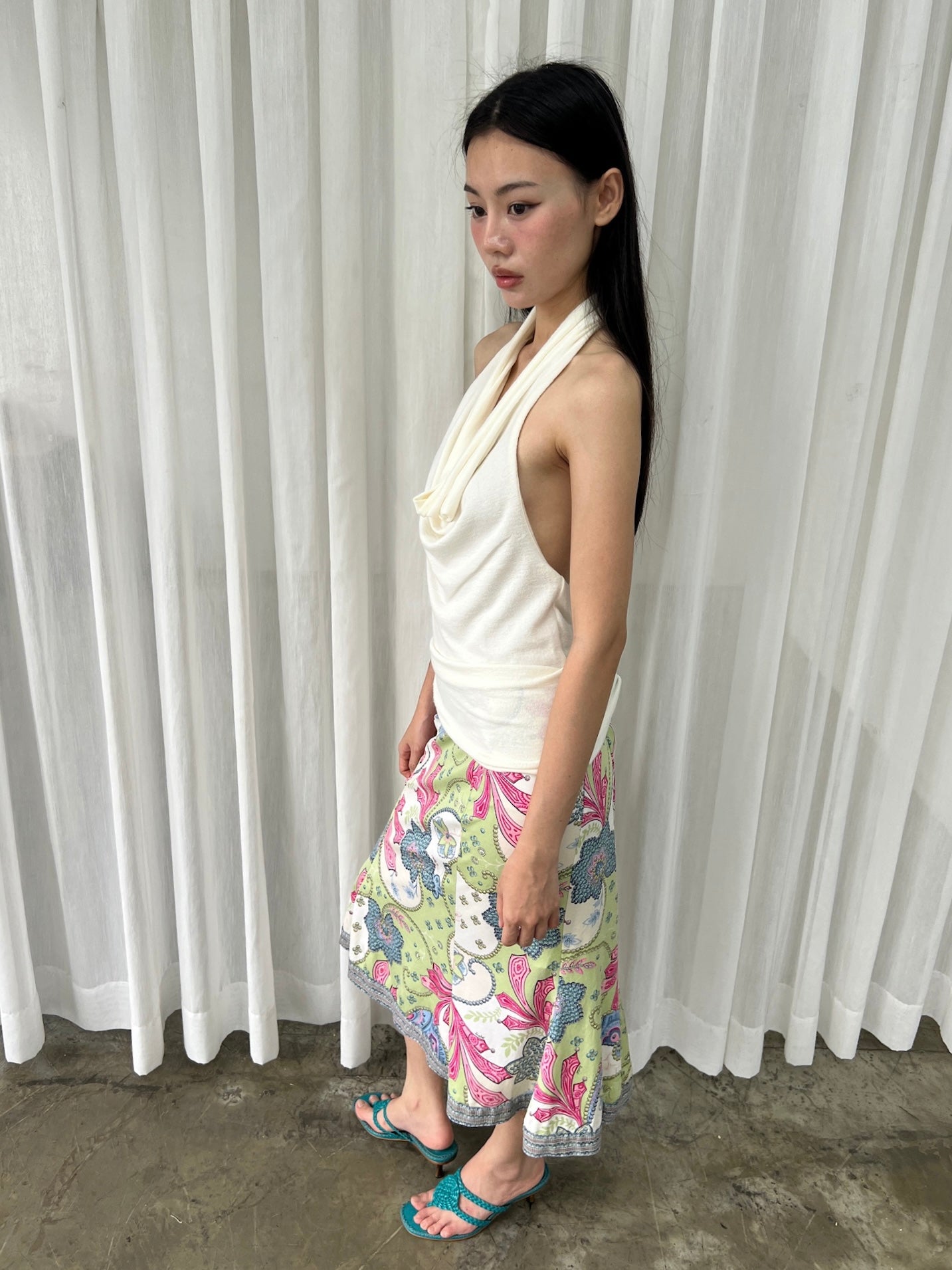 Ornate print skirt