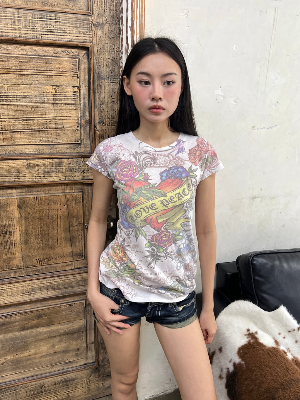 Love peace baby tee