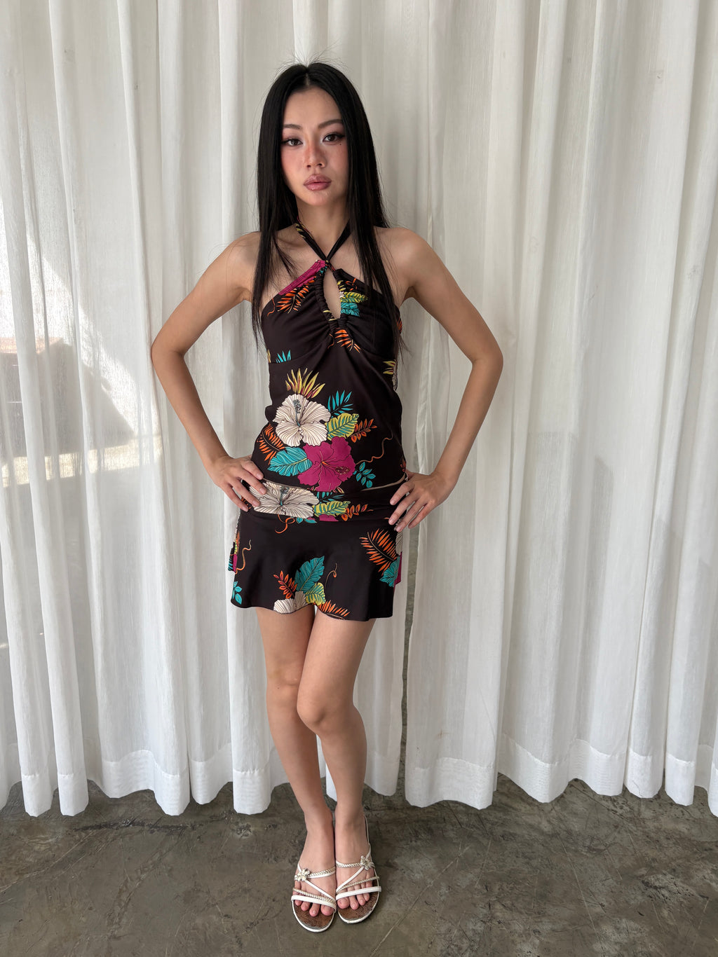 Tropical hibiscus tankini set