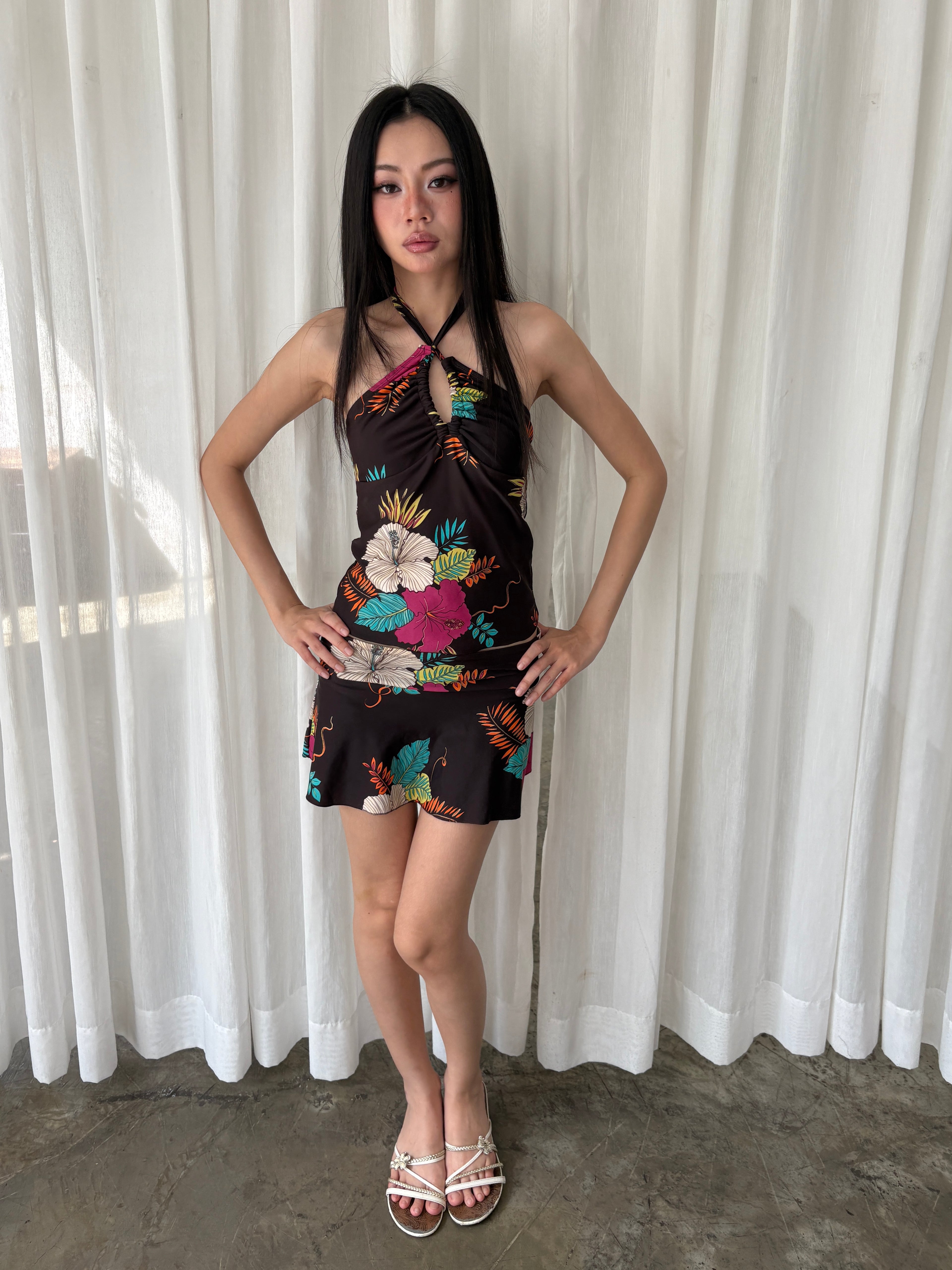 Tropical hibiscus tankini set