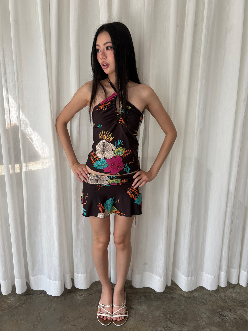 Tropical hibiscus tankini set