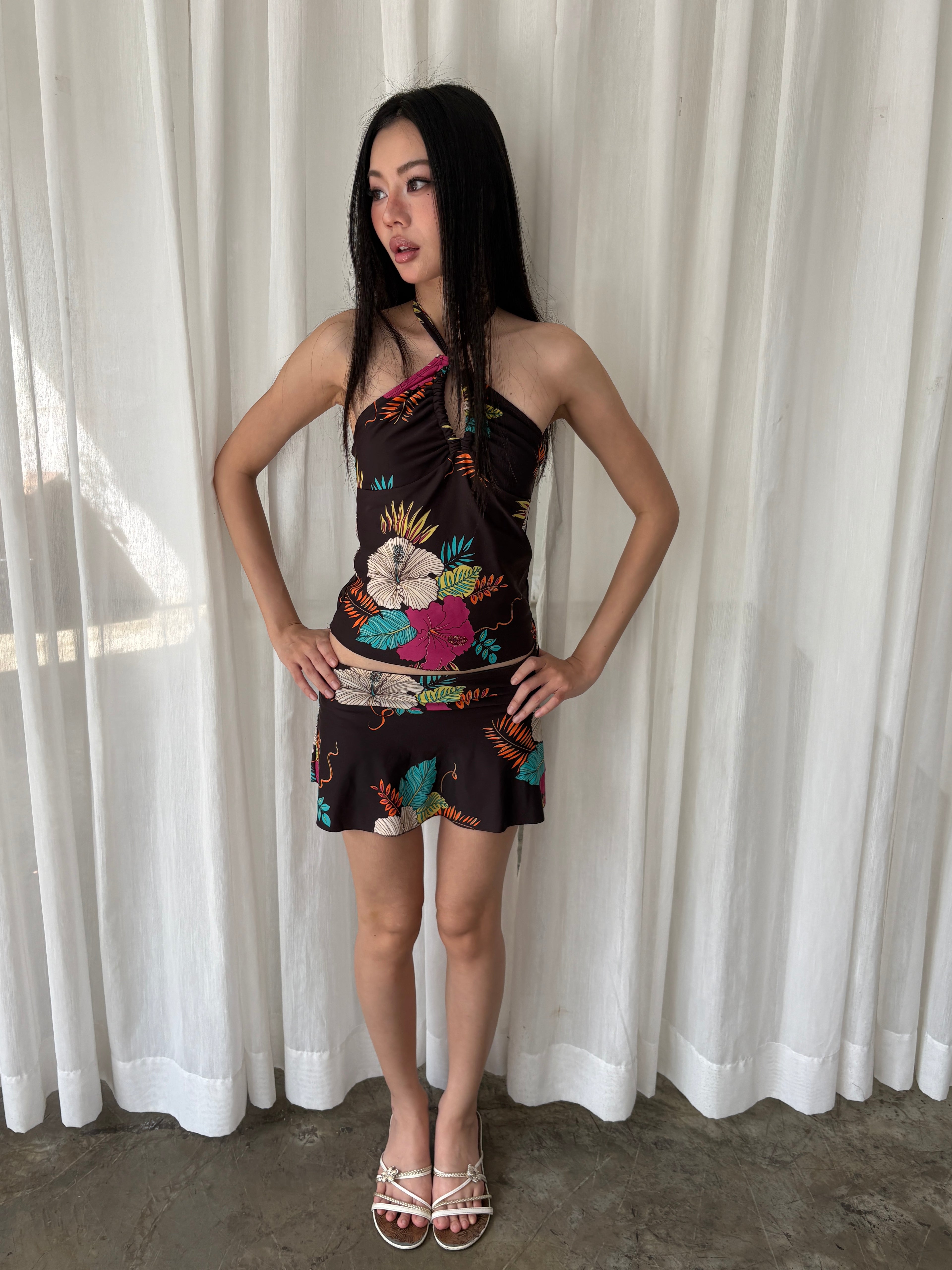 Tropical hibiscus tankini set