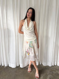 Painted butterfly silk skirt