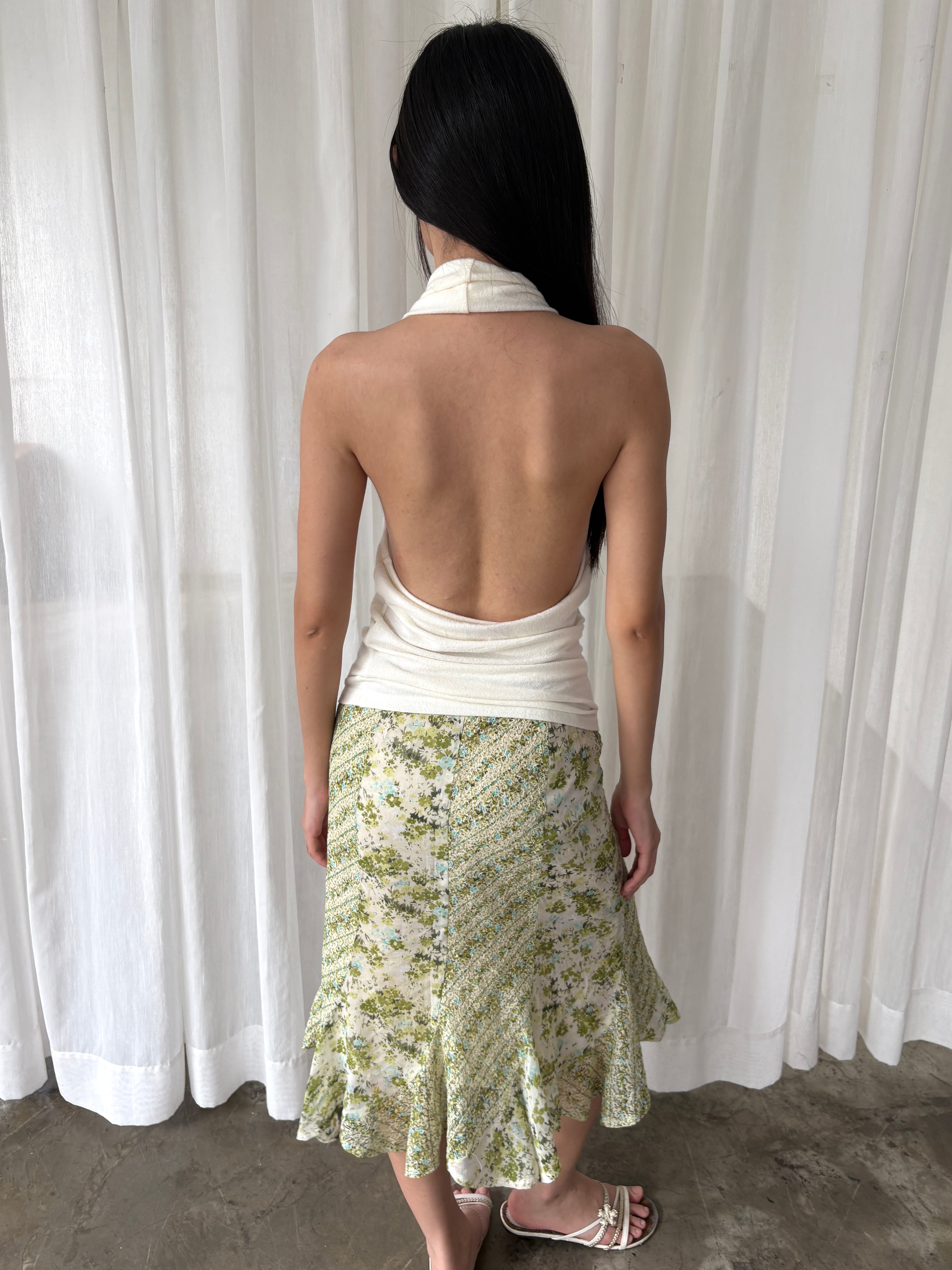 Meadow floral midi skirt