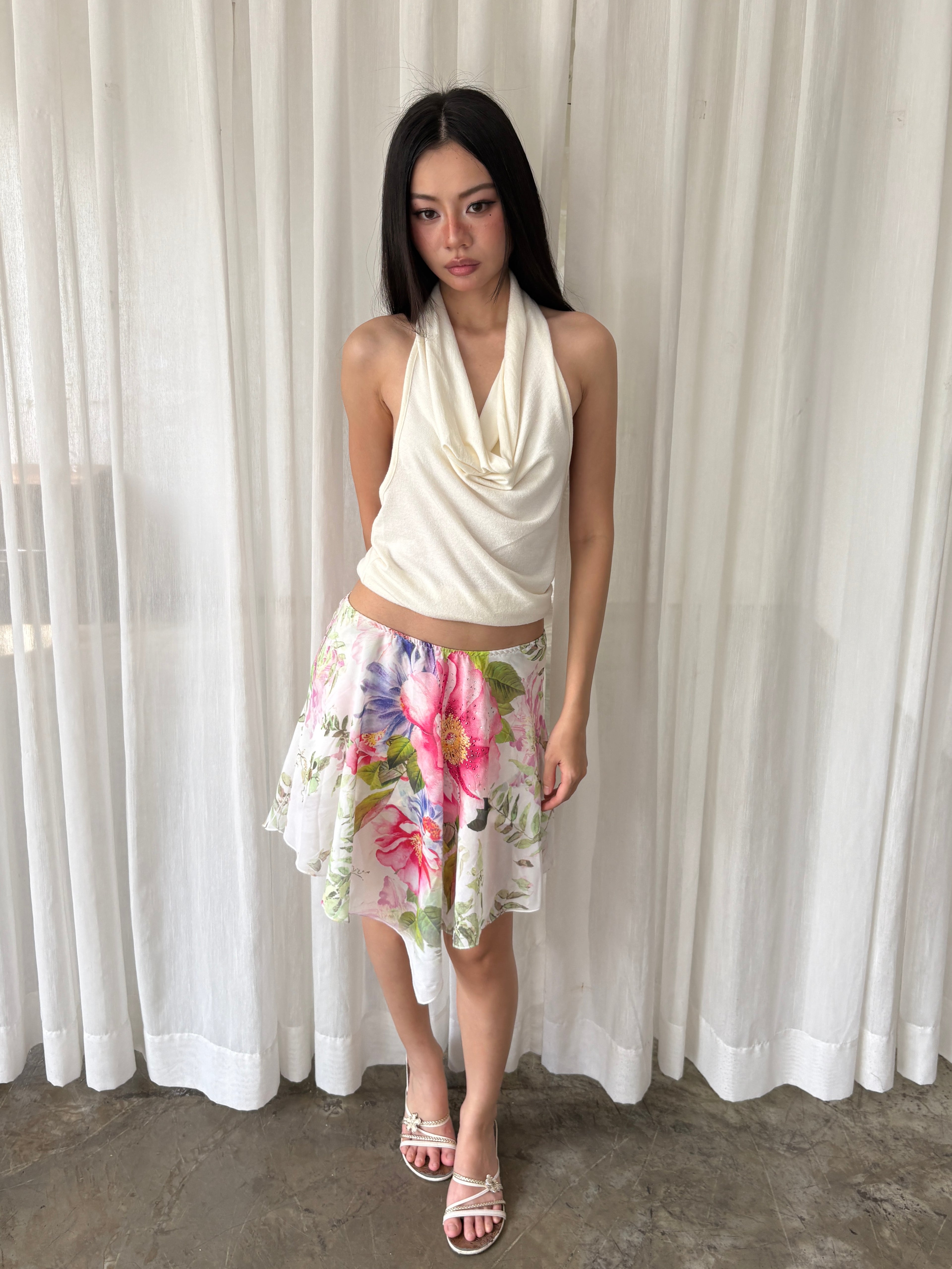 Floral rhinestone skirt