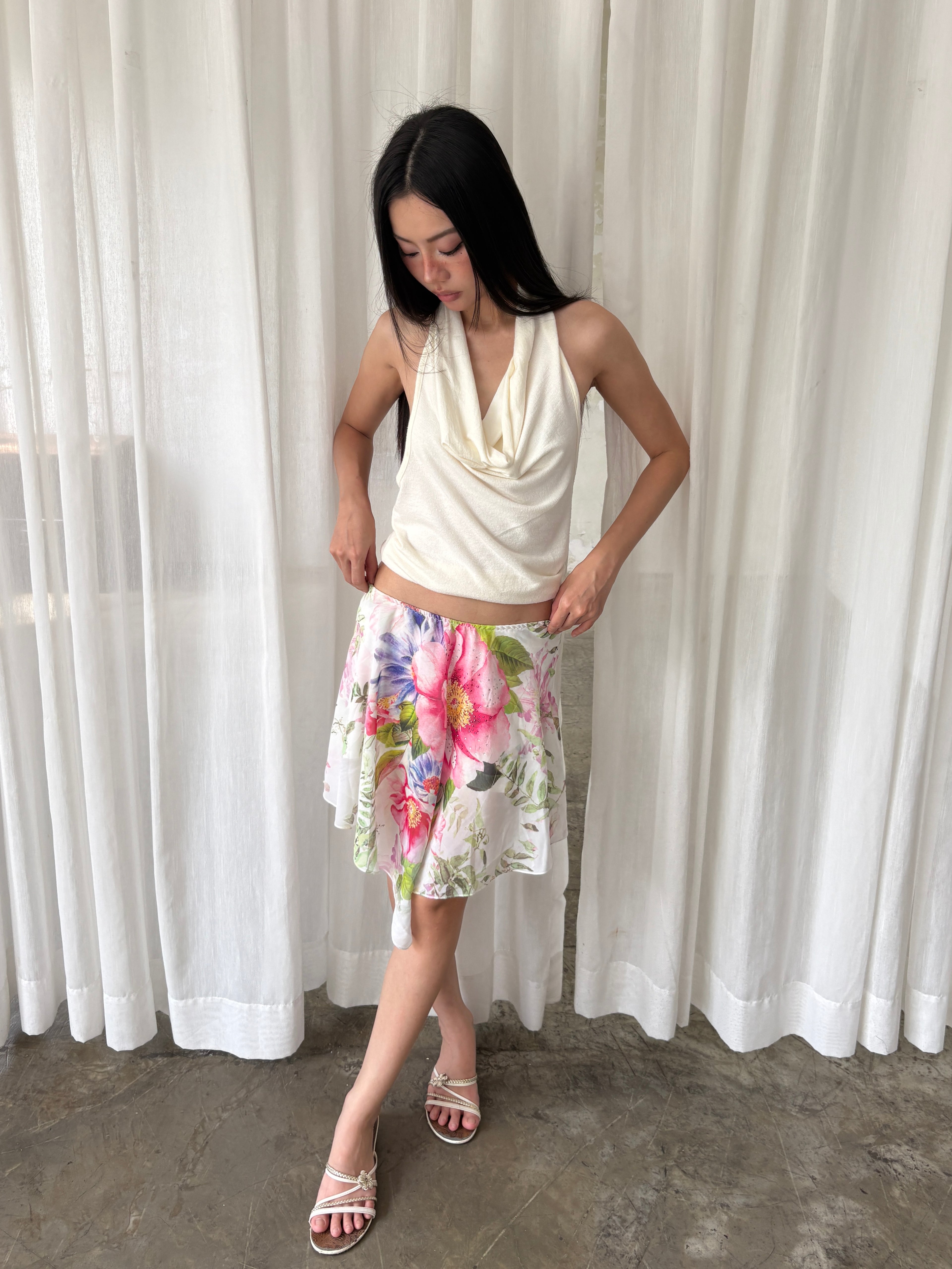 Floral rhinestone skirt
