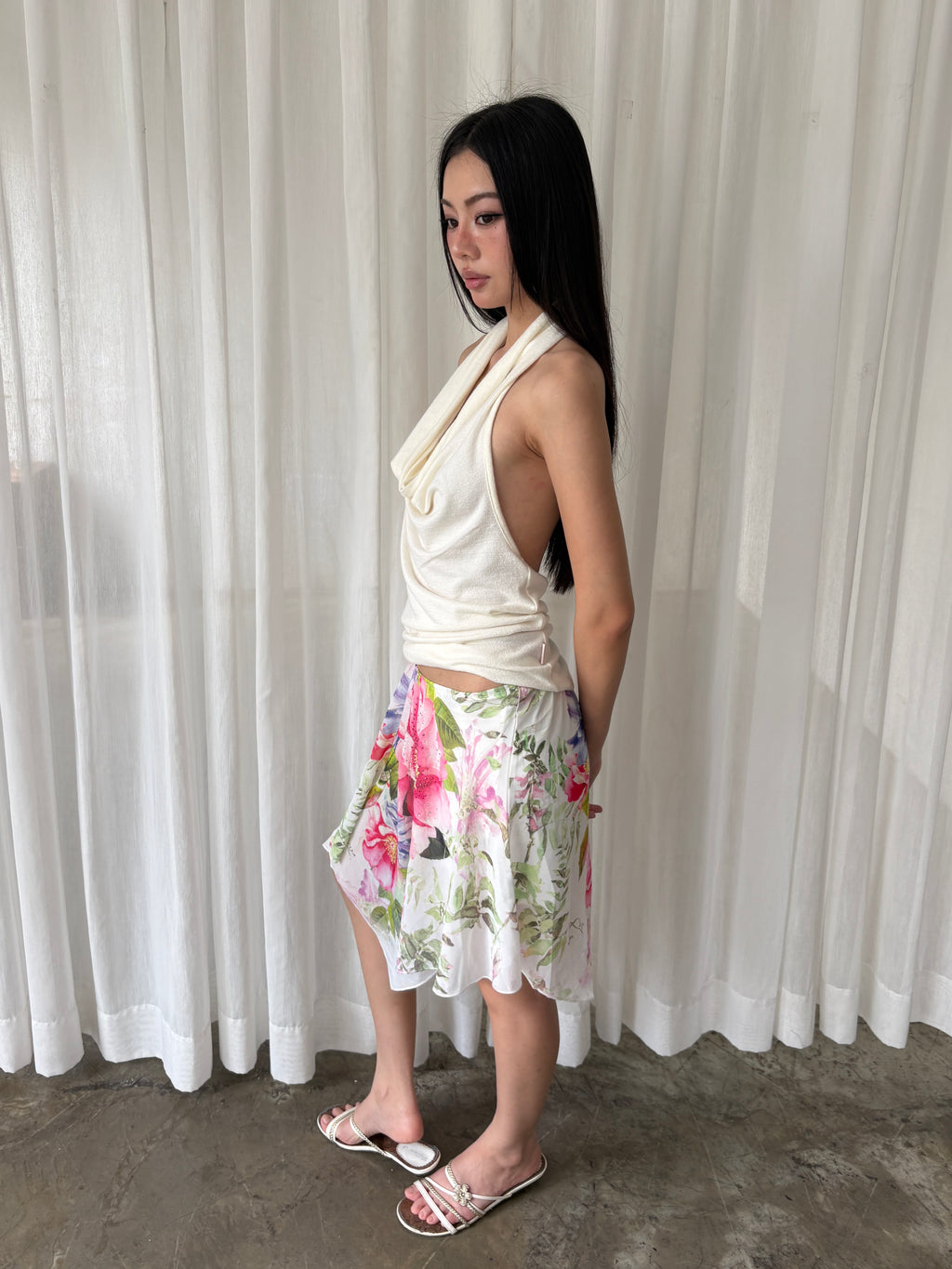 Floral rhinestone skirt