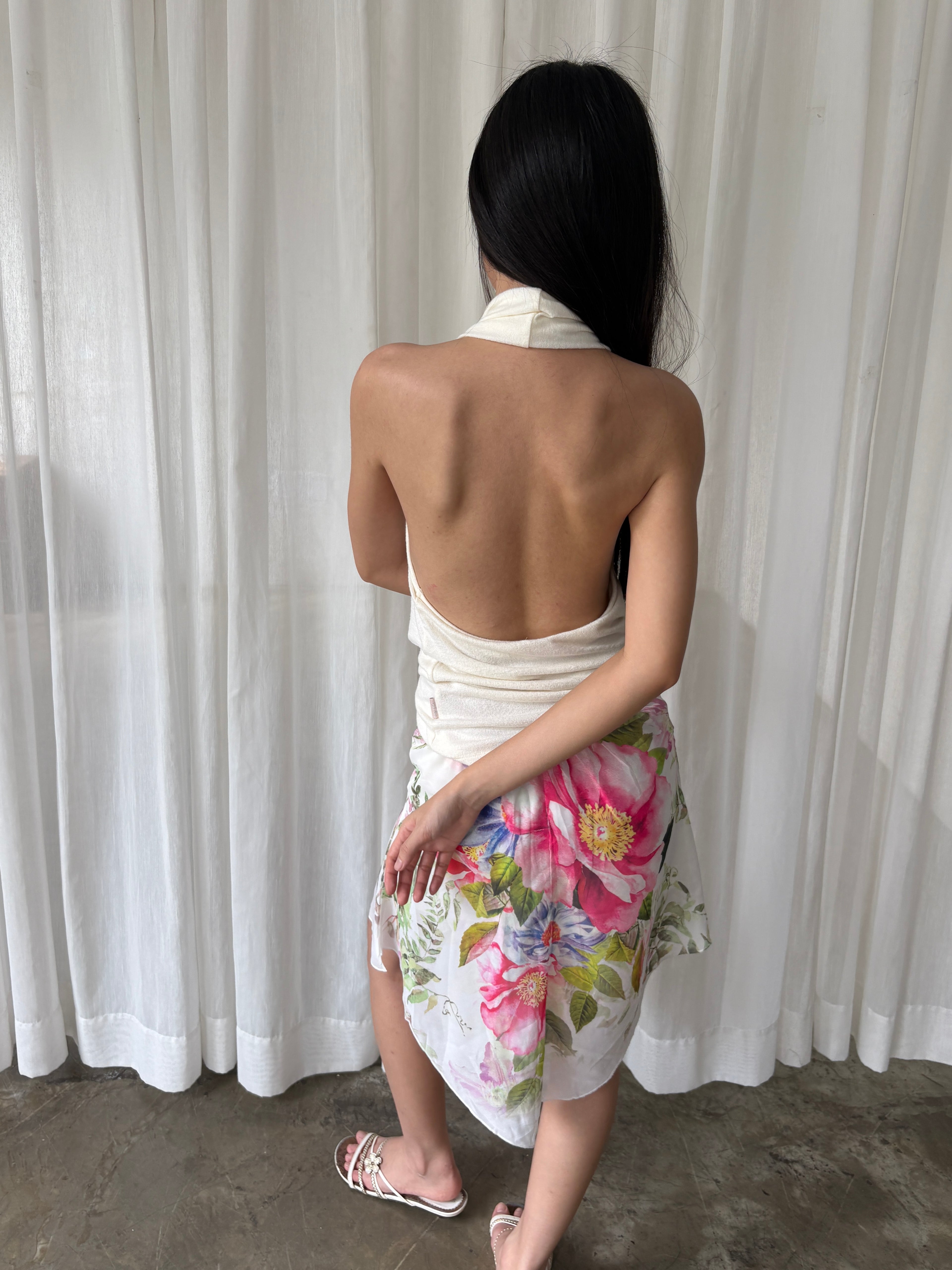 Floral rhinestone skirt
