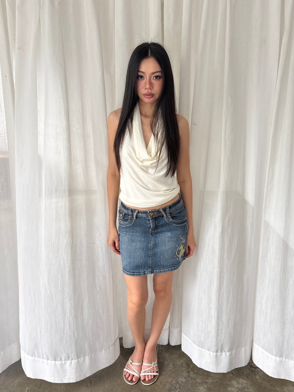 Baby phat denim mini skirt