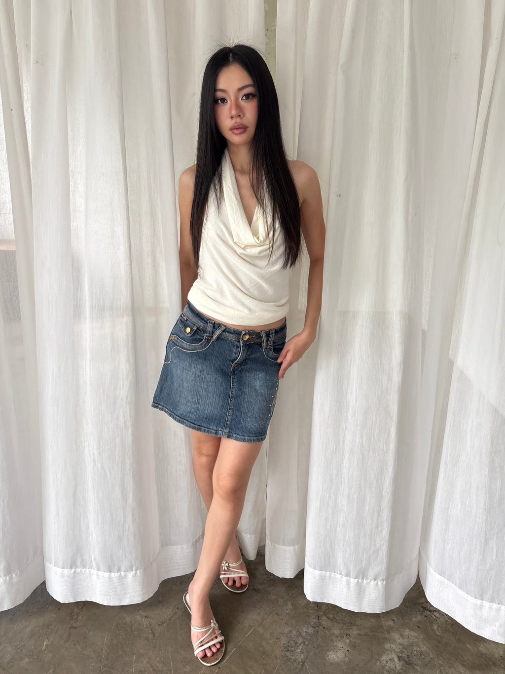 Baby phat denim mini skirt