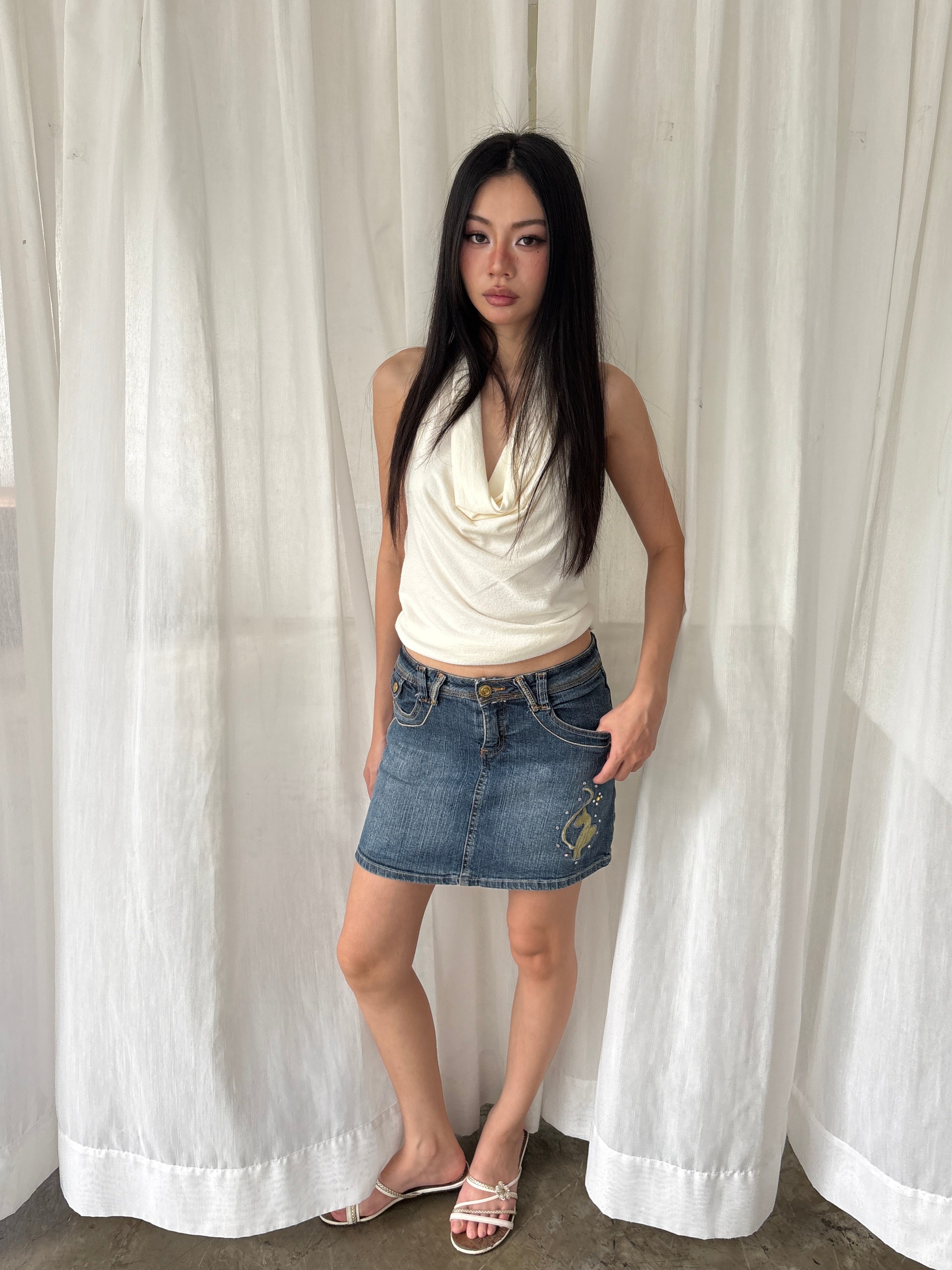 Baby phat denim mini skirt