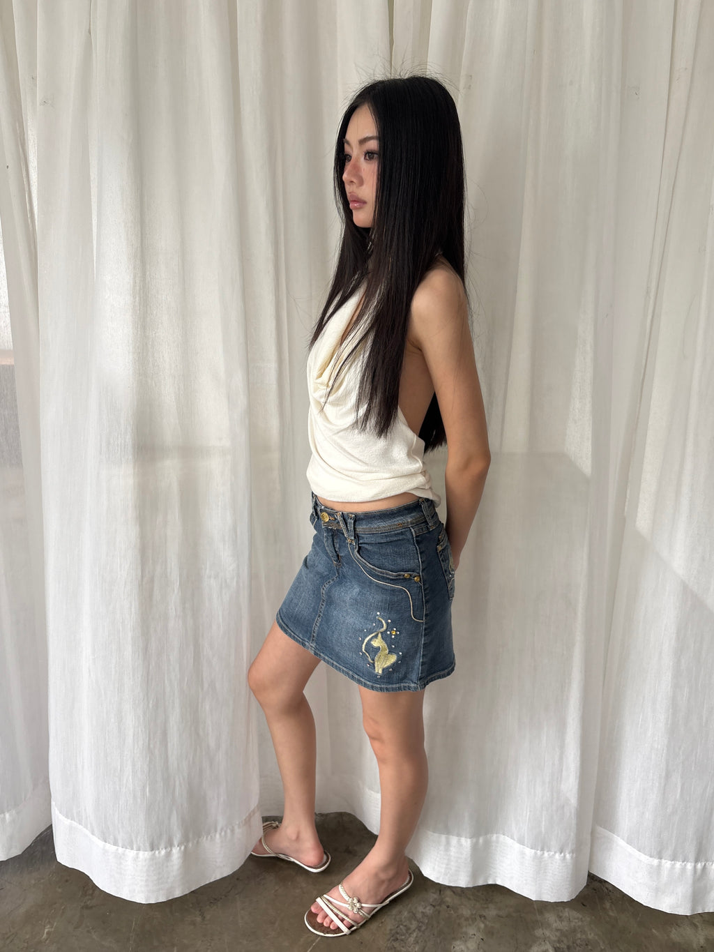 Baby phat denim mini skirt