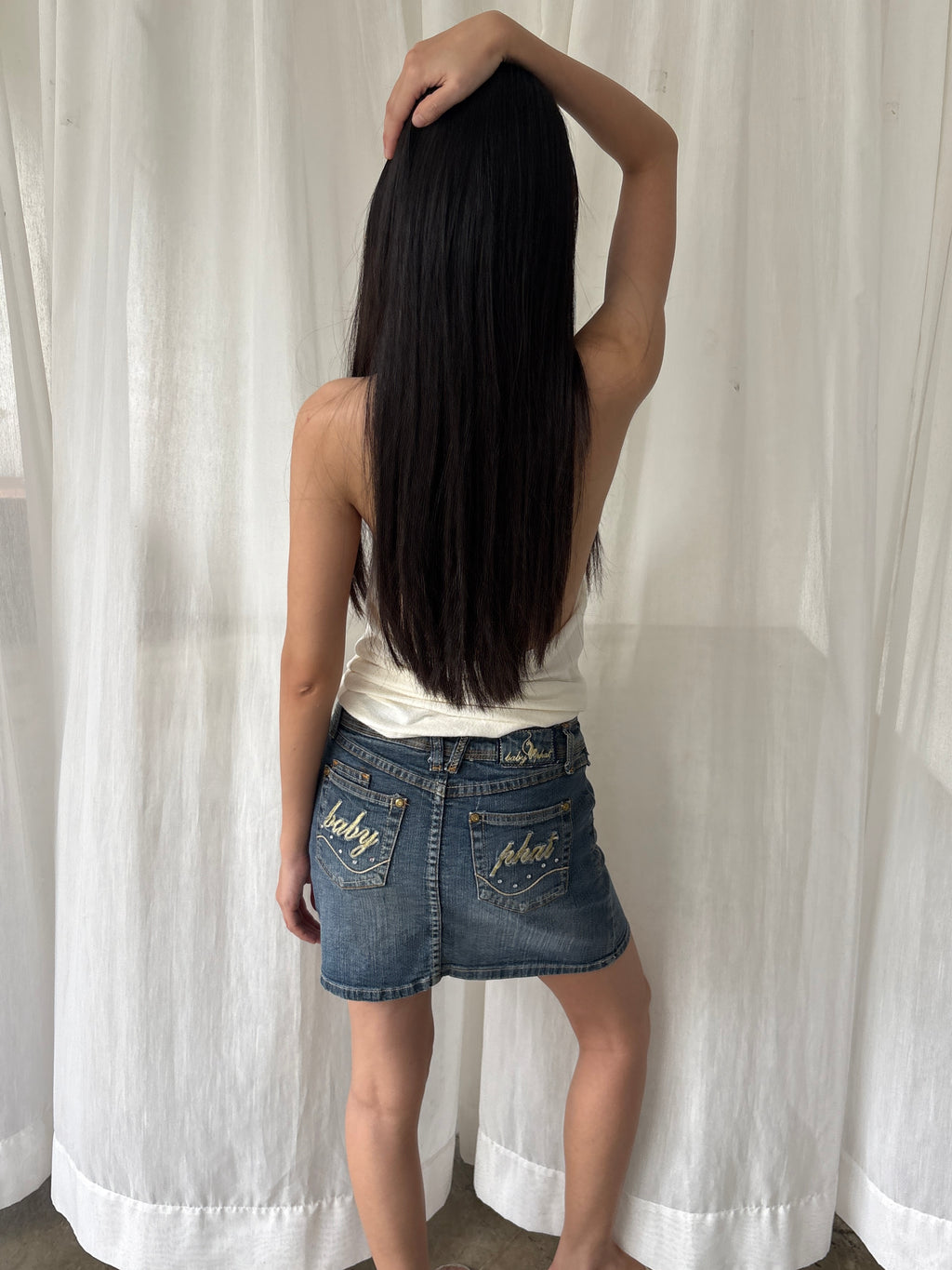 Baby phat denim mini skirt