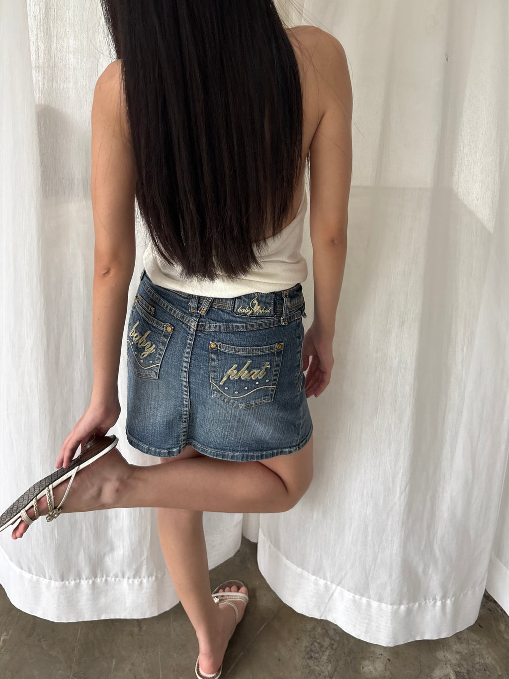 Baby phat denim mini skirt
