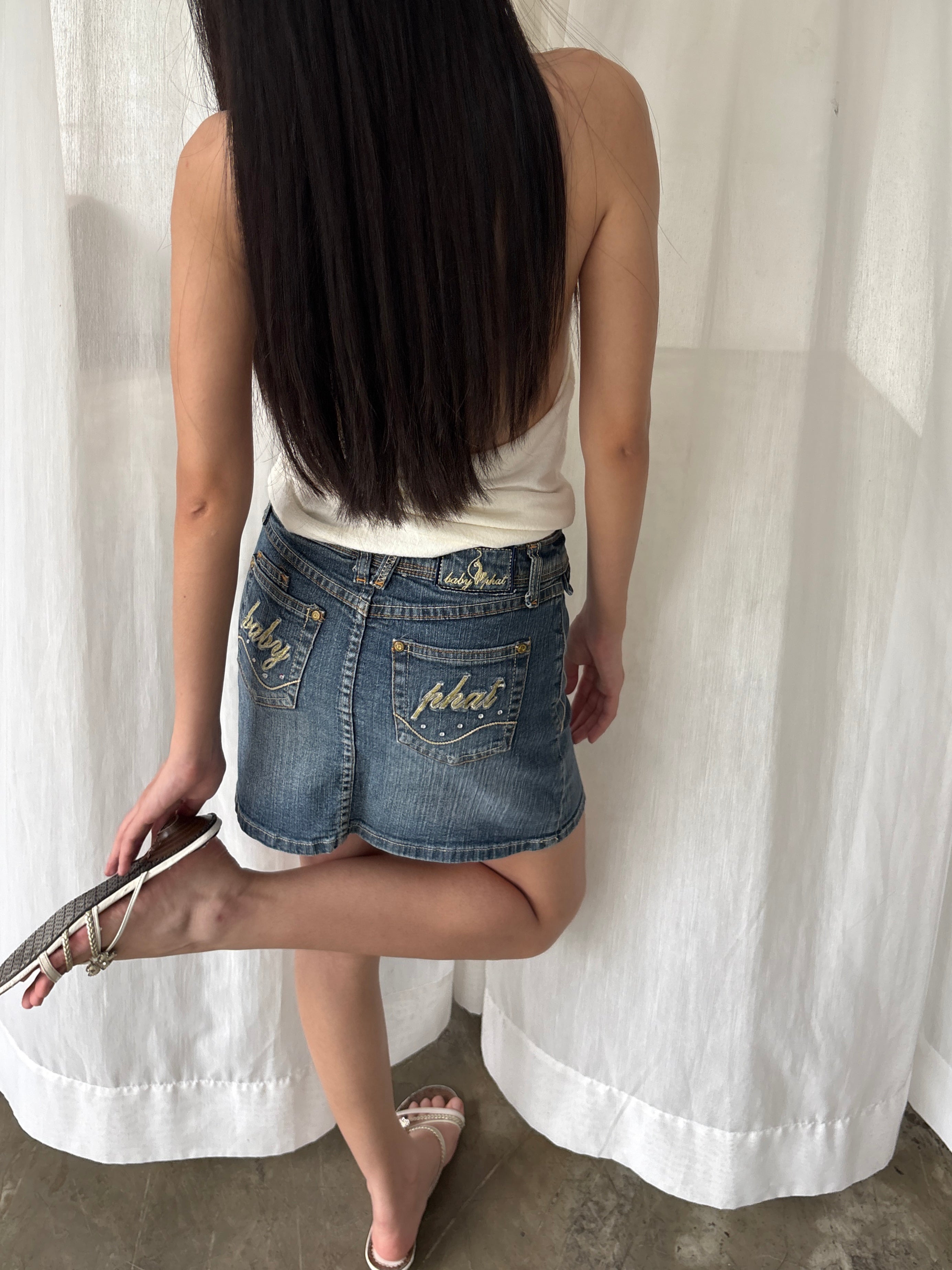 Baby phat denim mini skirt