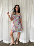 Paisley tie back mini dress