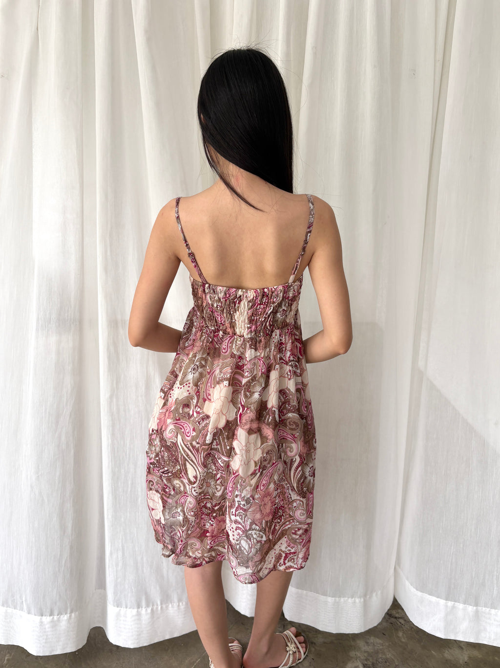 Paisley strapless mini dress