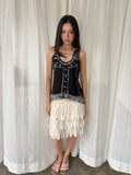 Embellished mesh tank