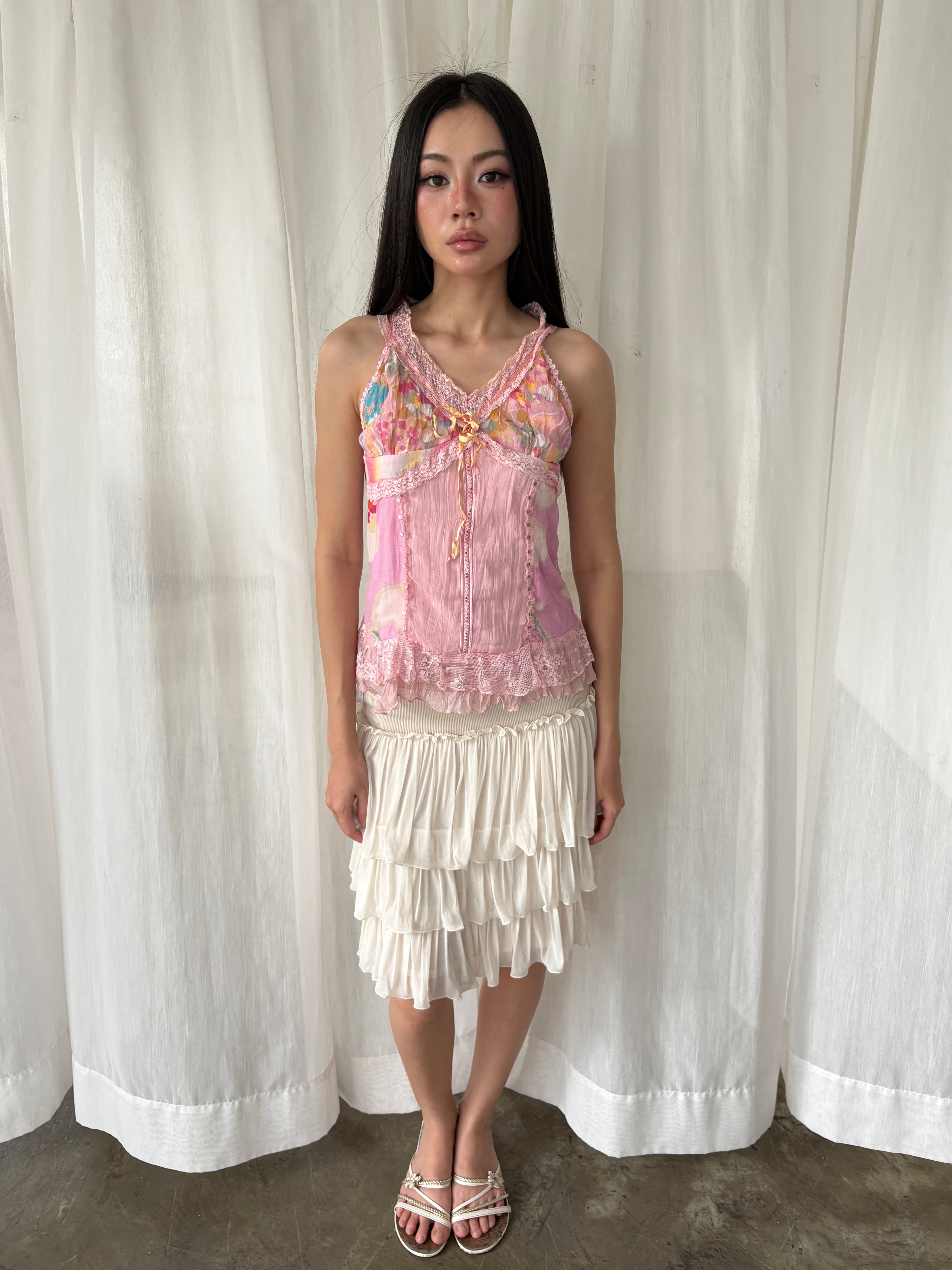 Dreamy lace patchwork top